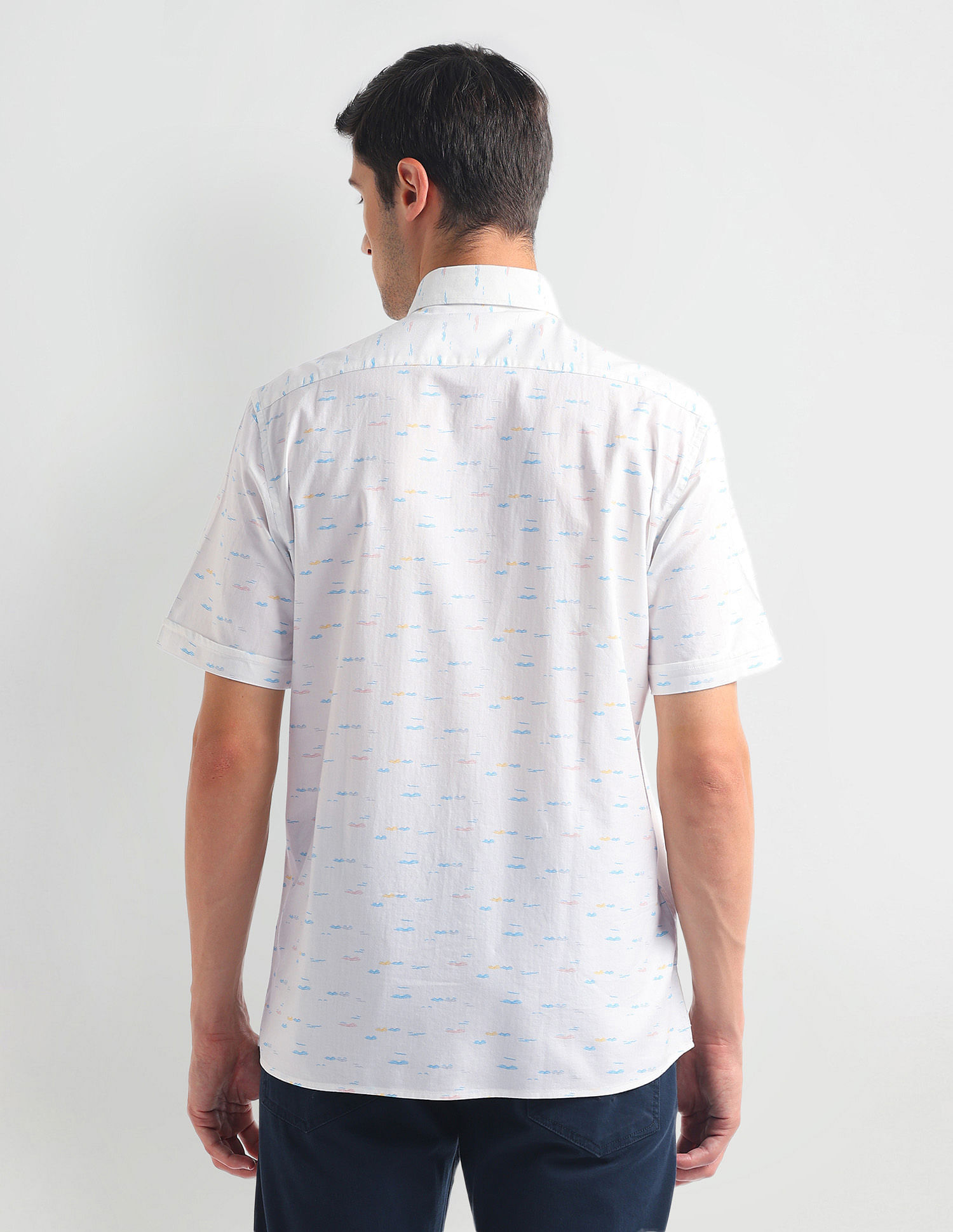 Arrow Sports Abstract Print Slim Shirt