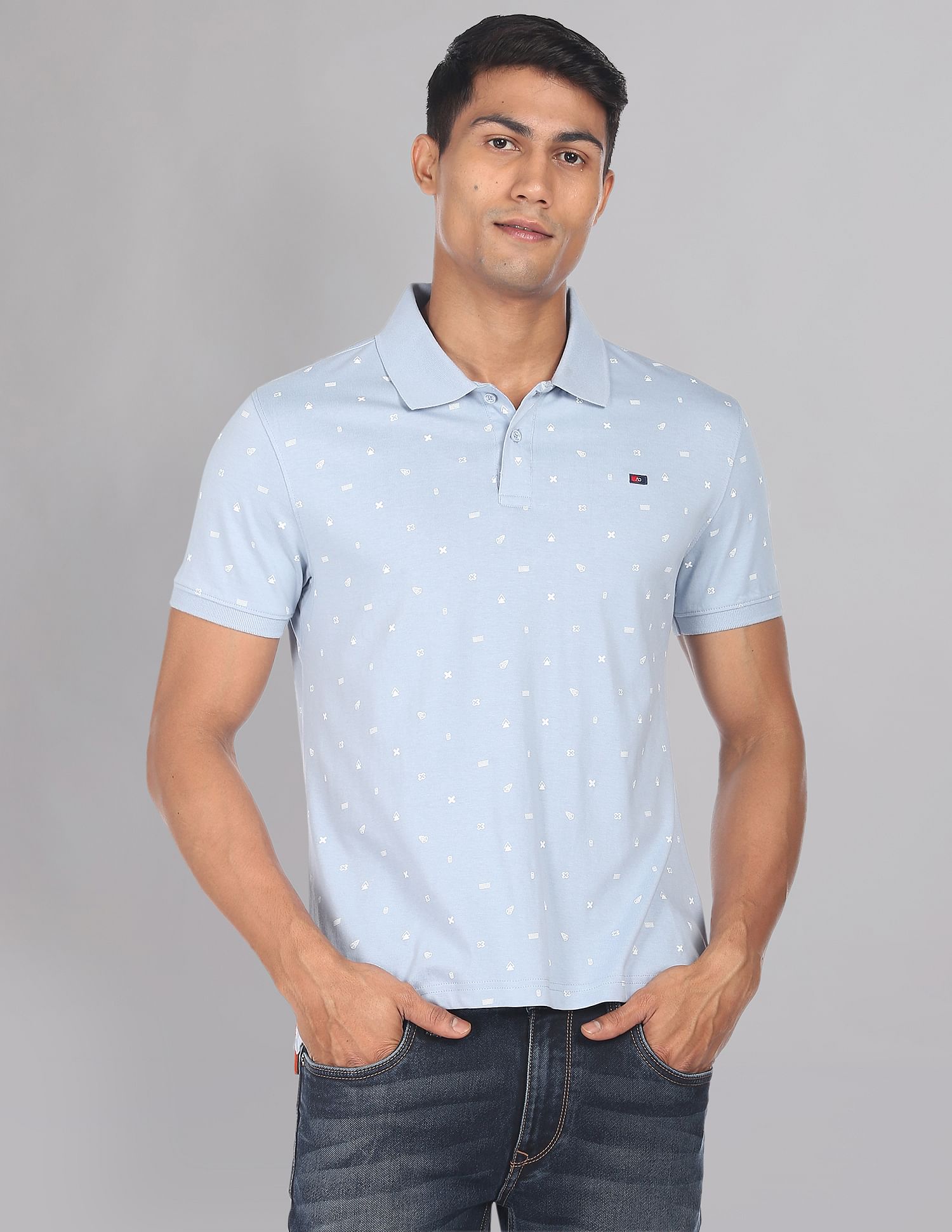 AD by Arvind Modern All Over Print Polo Shirt