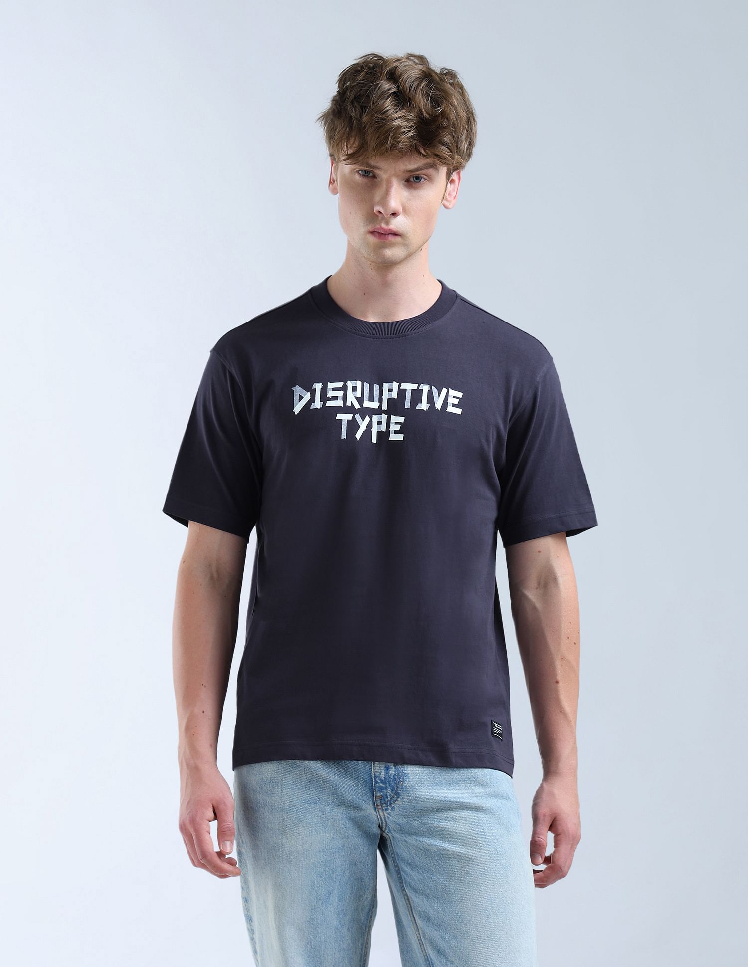 Flying Machine Relaxed Fit Typographic Printed T-Shirt