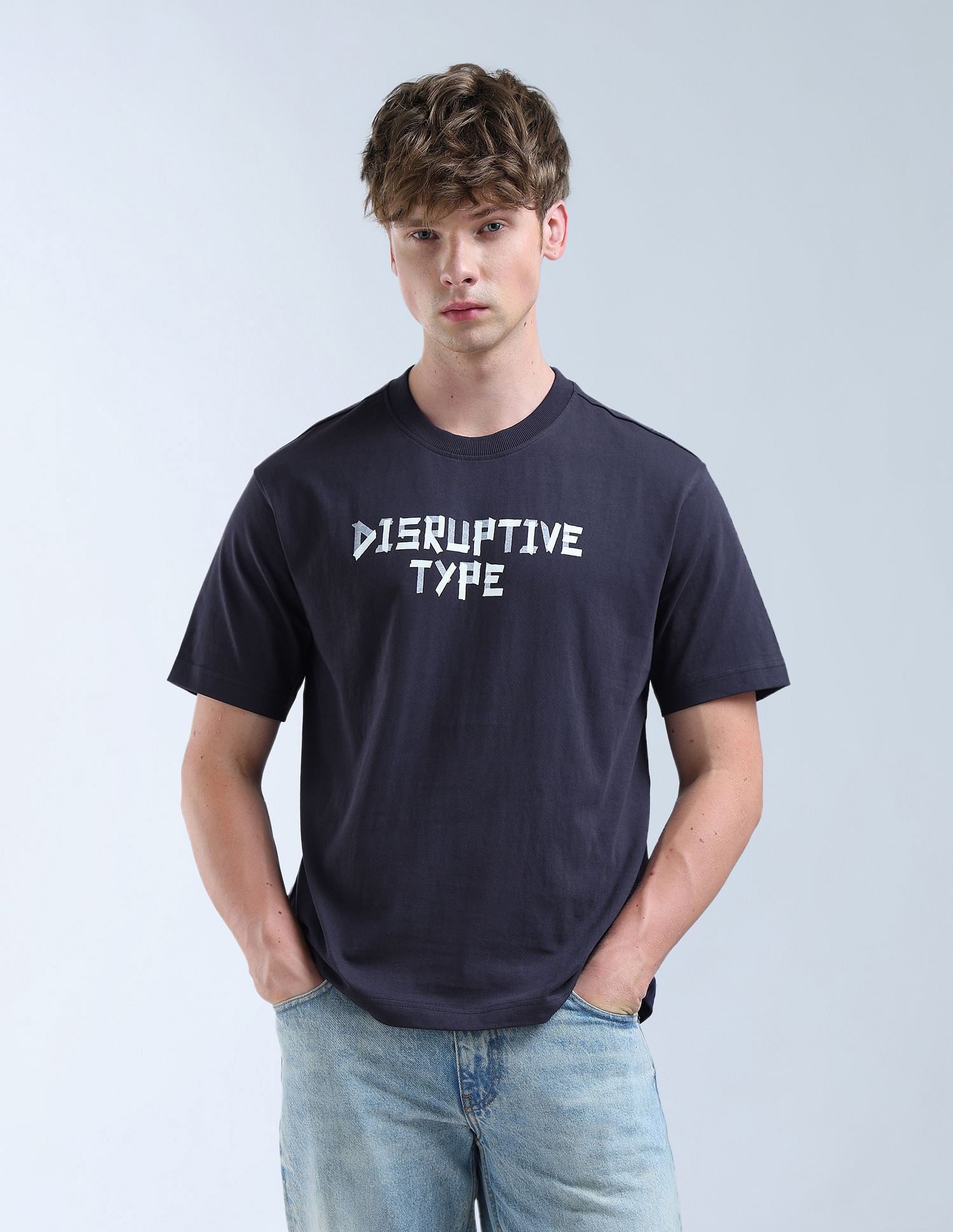 Flying Machine Relaxed Fit Typographic Printed T-Shirt