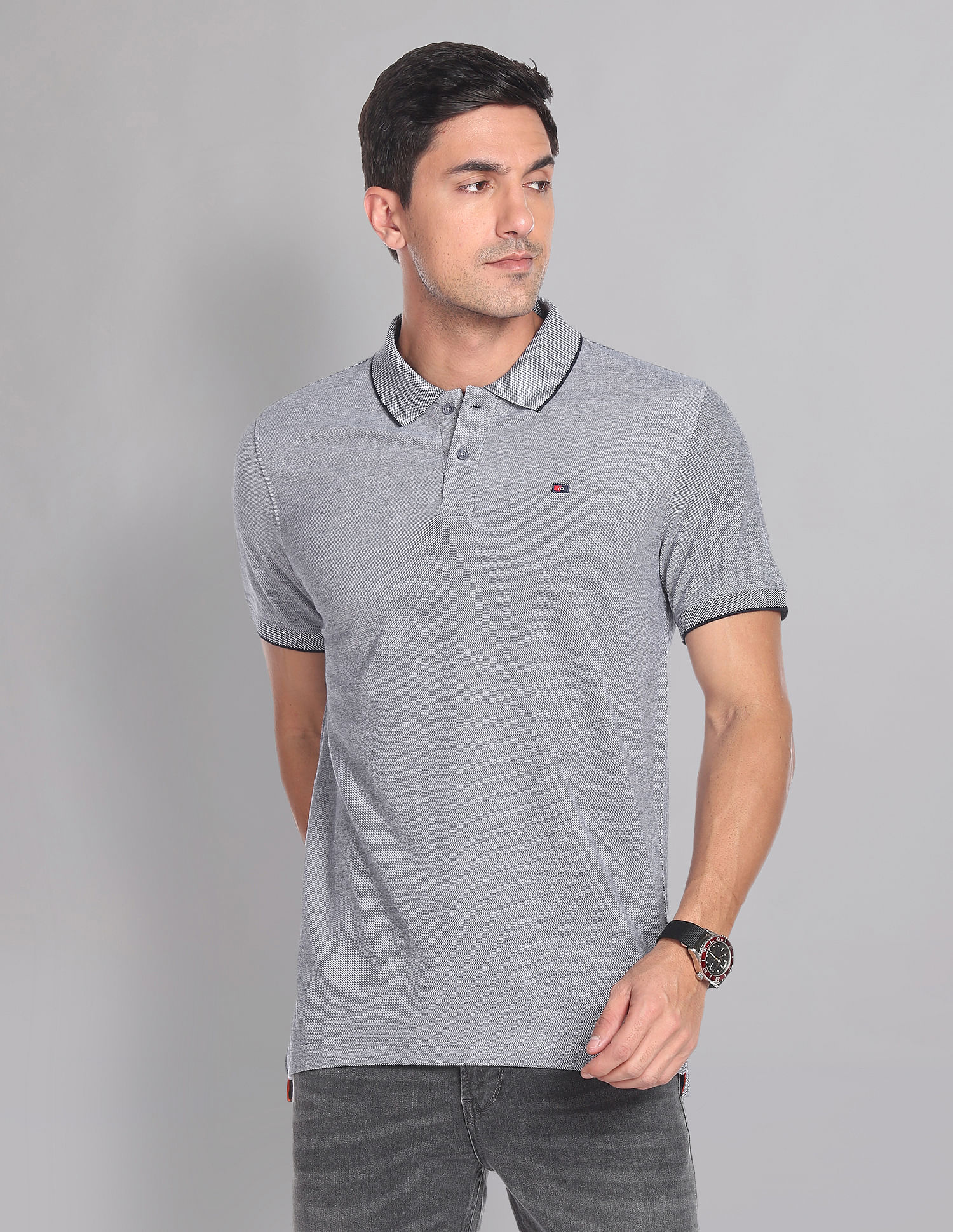 AD by Arvind Heathered COOL-IT Real Deal Polo Shirt