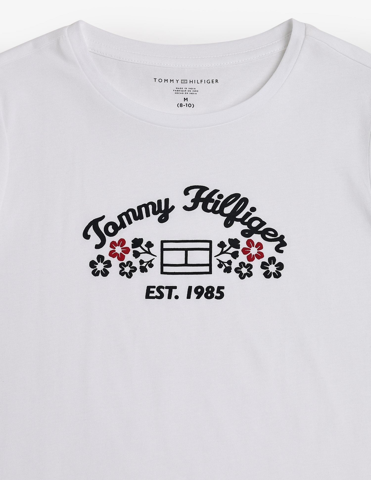 Tommy Hilfiger Kids Girls Logo Regular Fit Cotton T-Shirt