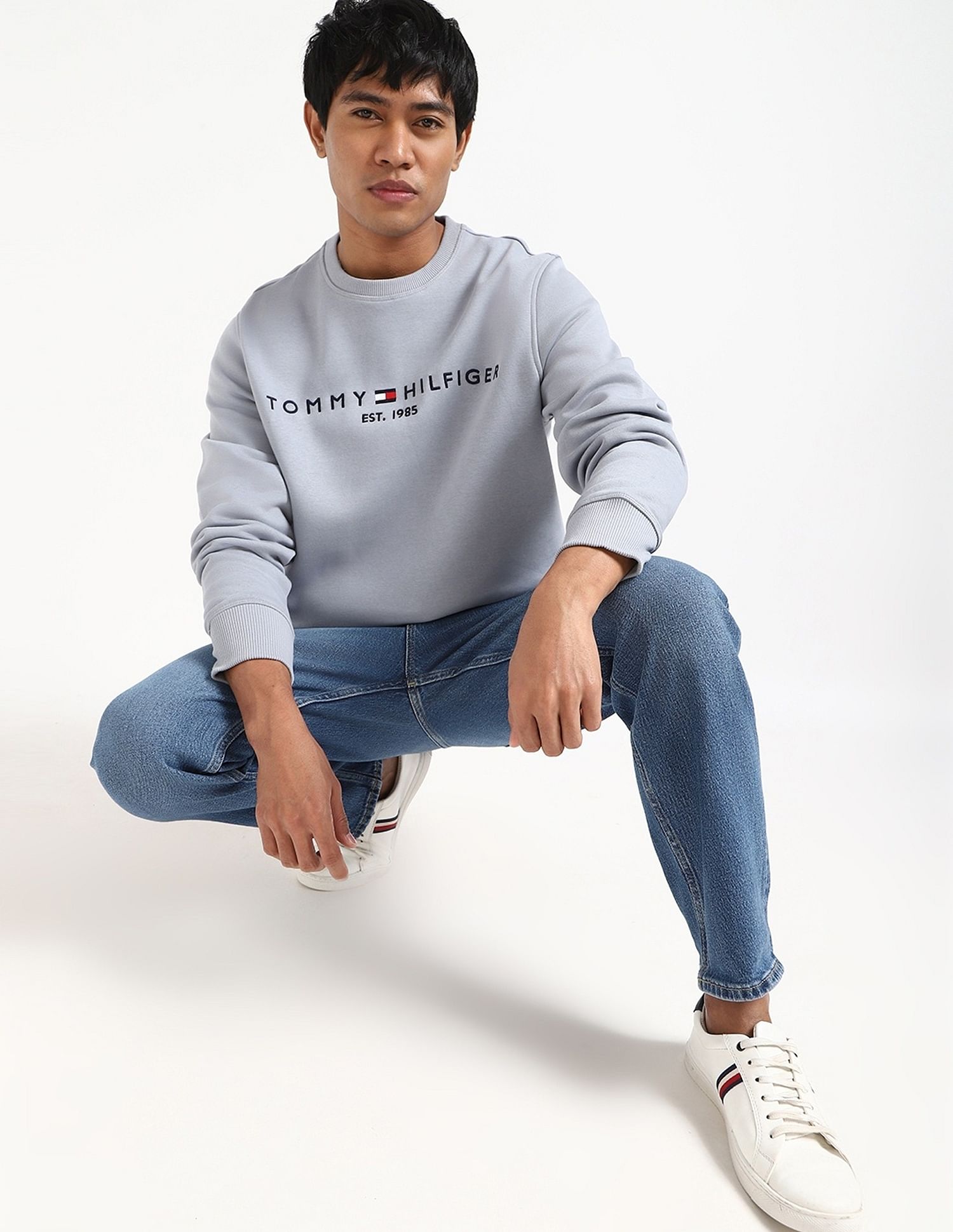 Tommy Hilfiger Embroidered Logo Regular-Fit Cotton Sweatshirt