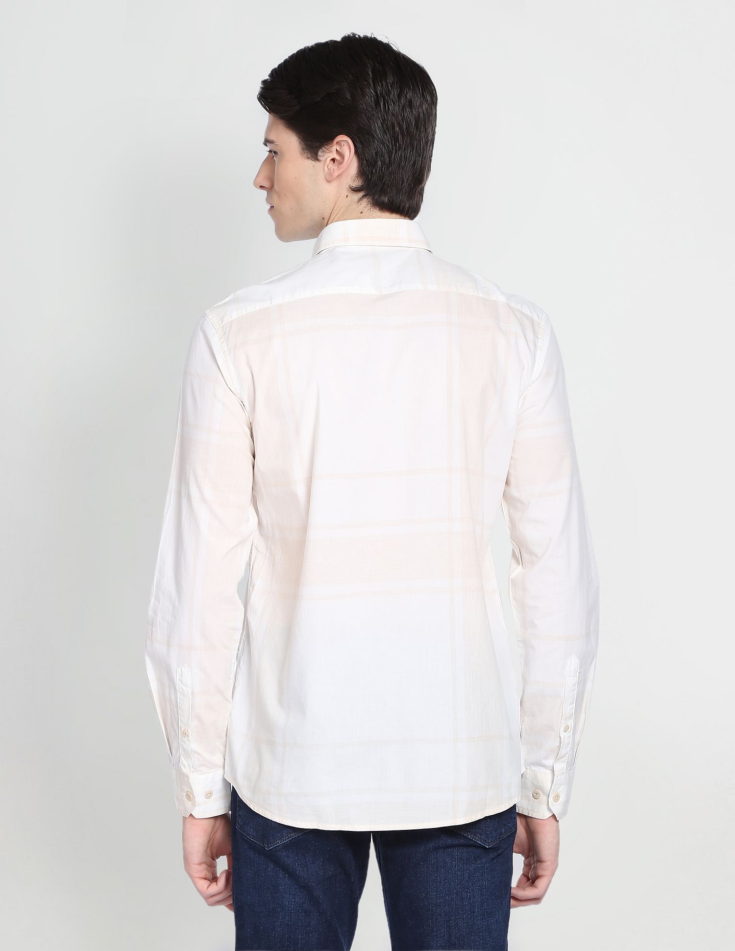 Arrow Sports Plaid Check Dobby Shirt