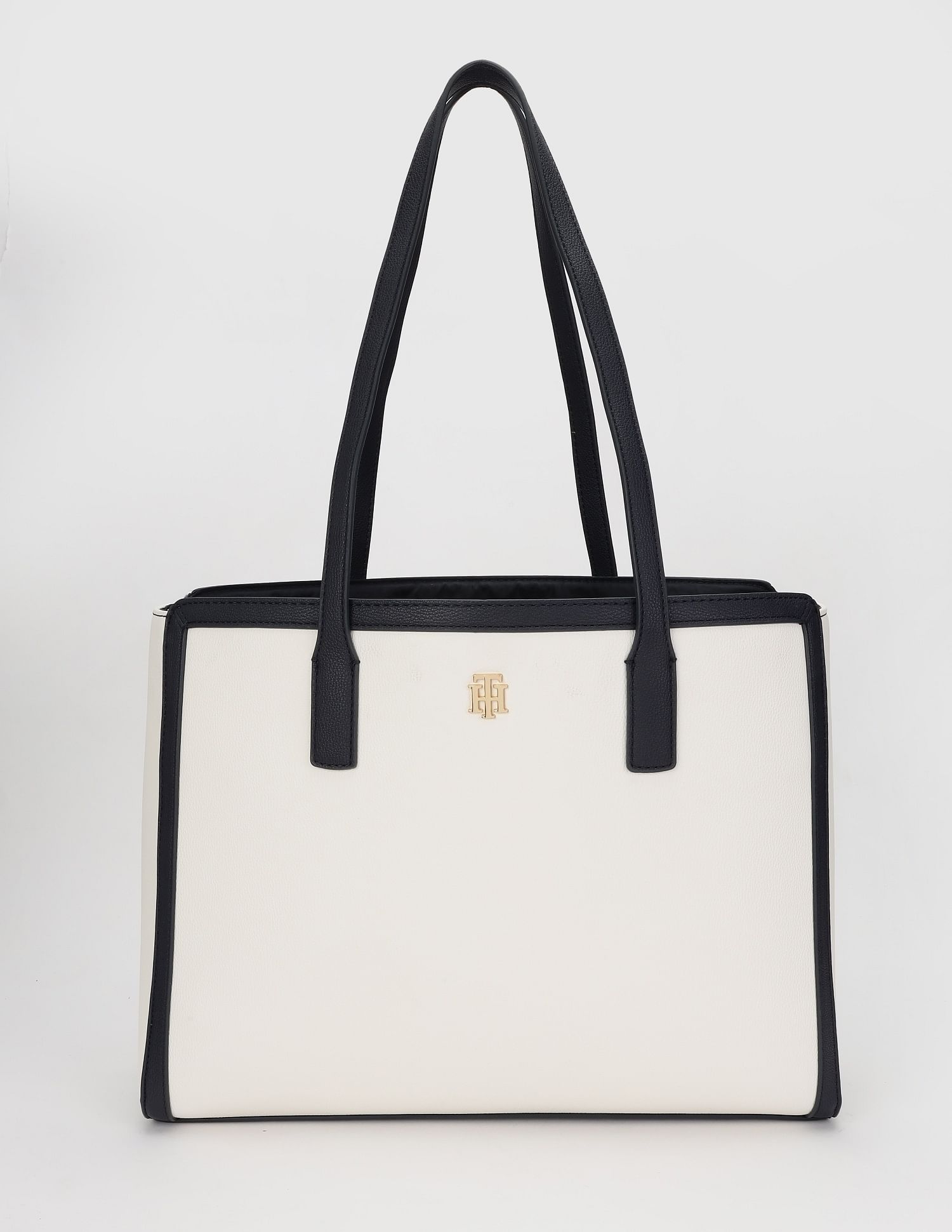 Tommy Hilfiger Solid Blue Pu Tote Bag
