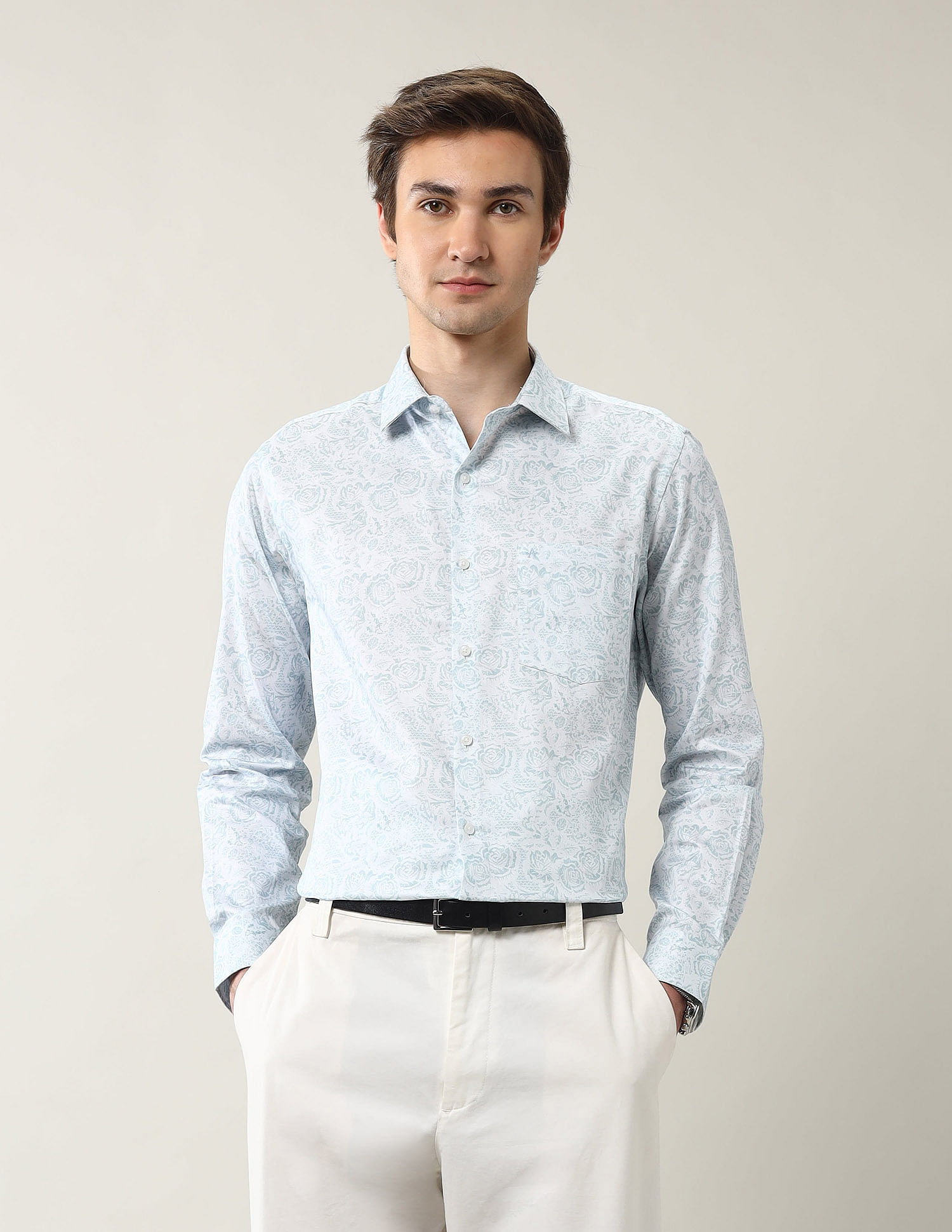 Arrow Floral Printed Liberty Classic Fit Ceremonial Shirt