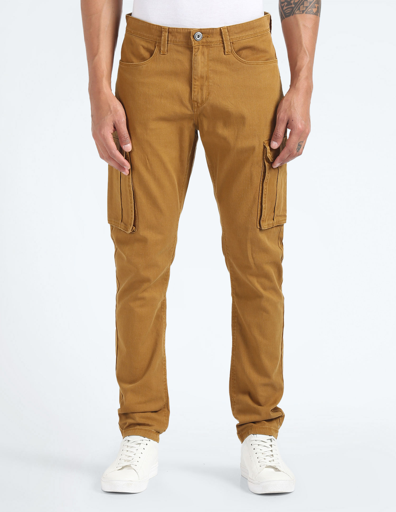 Flying Machine Mid Rise Cargo Jeans