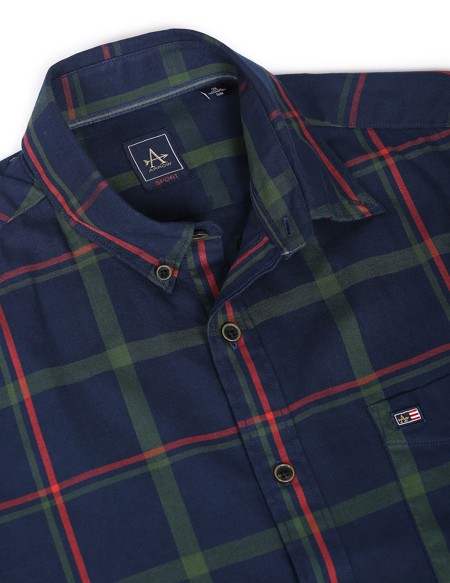 Arrow Sports Plaid Check Manhattan Slim Fit Shirt