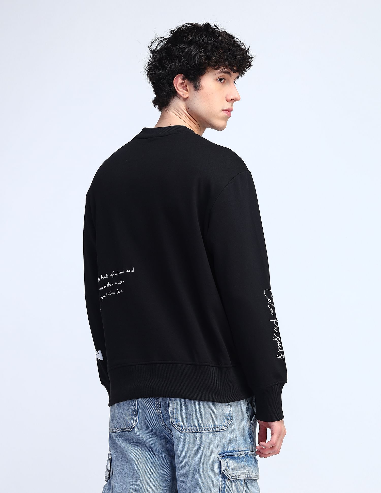 Flying Machine Relaxed Fit Printed Sweatshirt