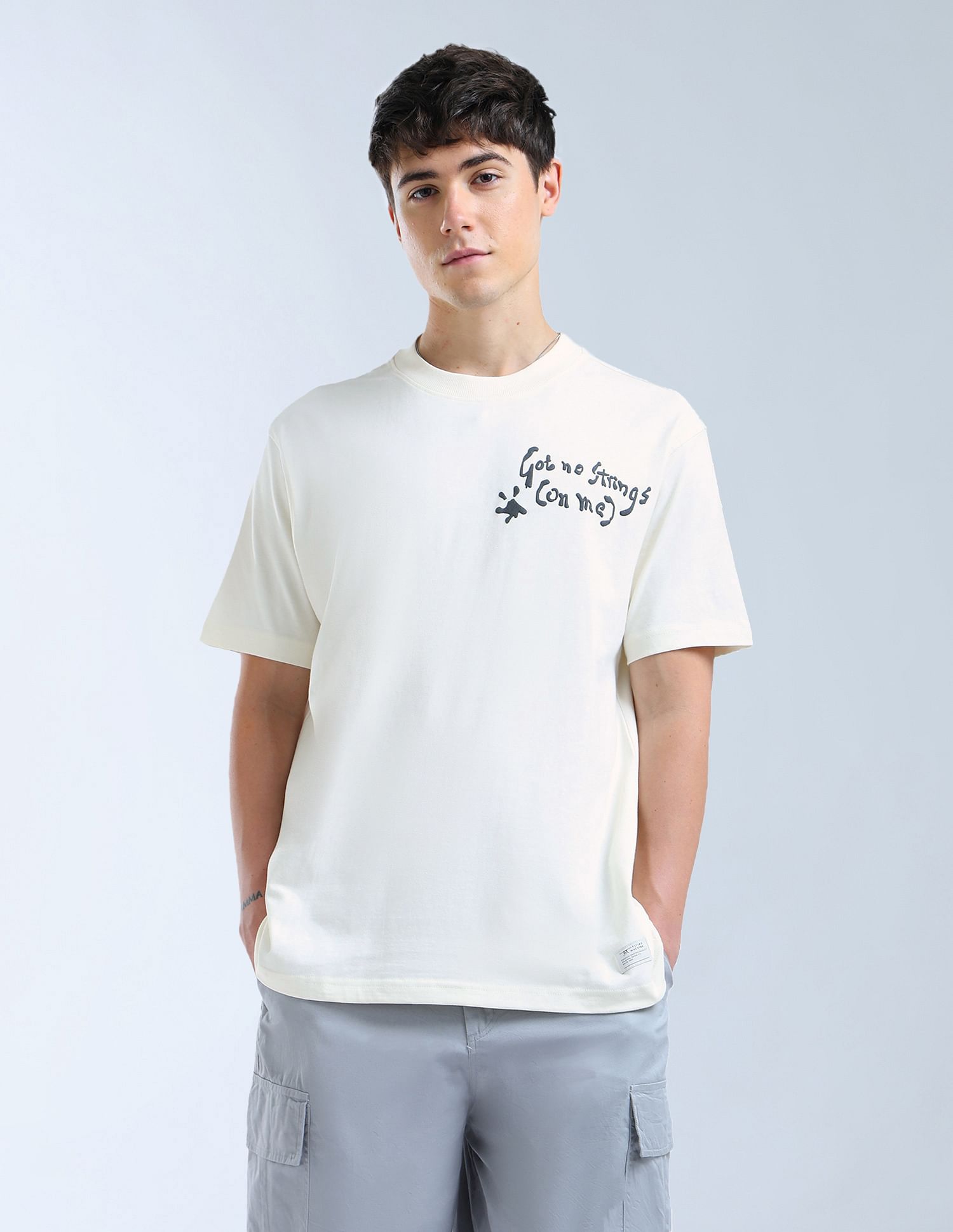 Flying Machine Relaxed Fit Typographic Printed T-Shirt