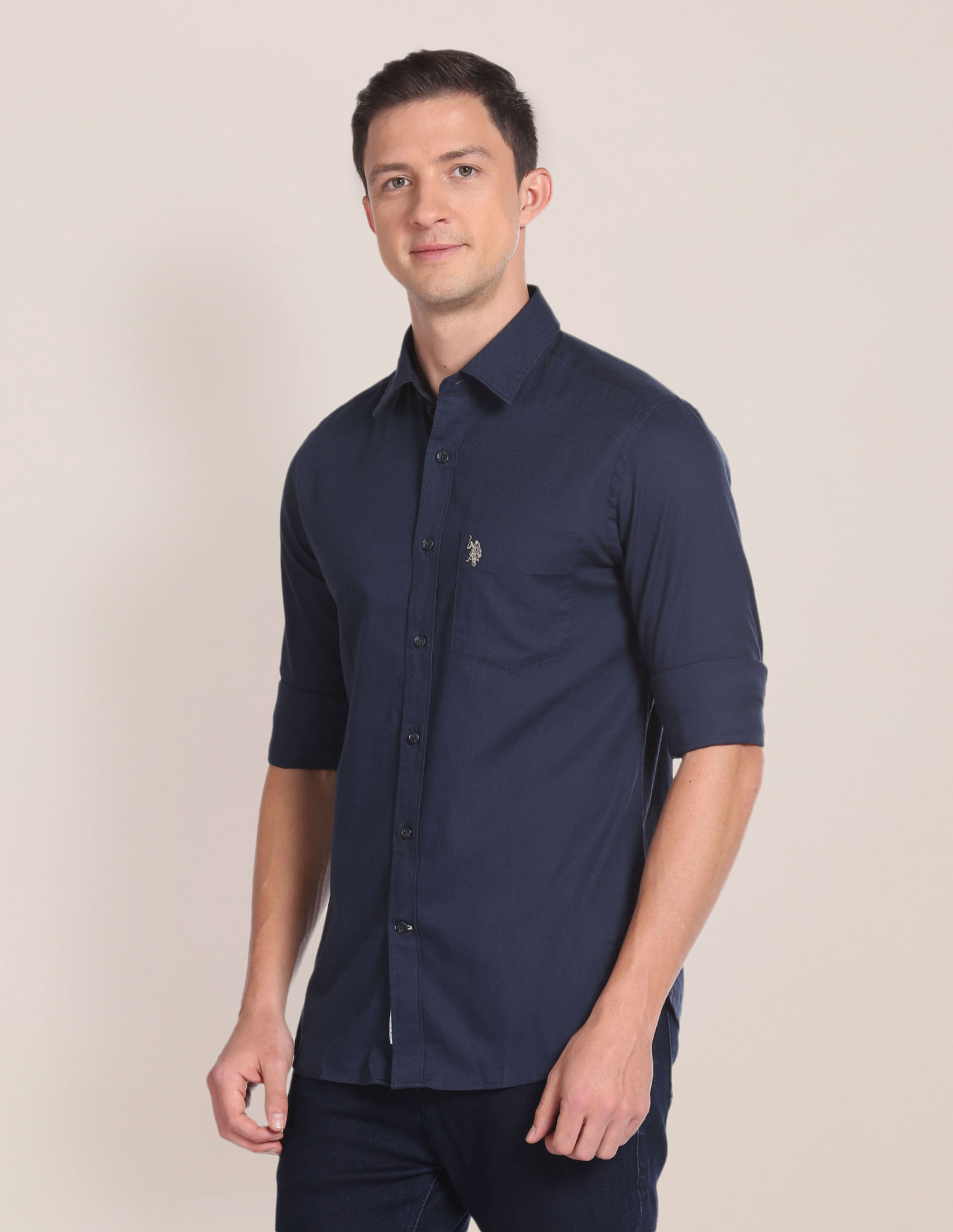U.S. Polo Assn. Solid Cotton Tailored Shirt