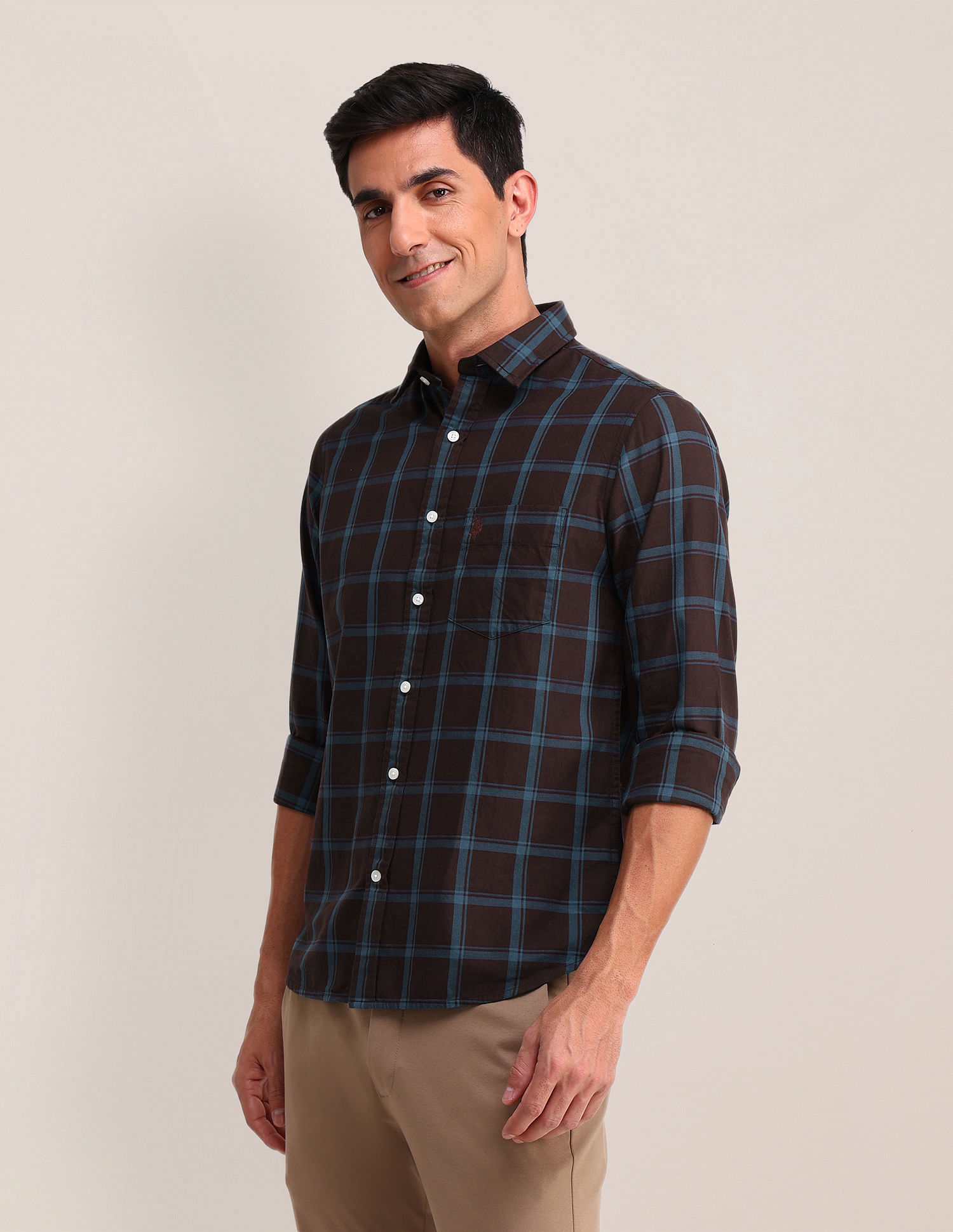 U.S. Polo Assn. Outline Checked Twill Shirt