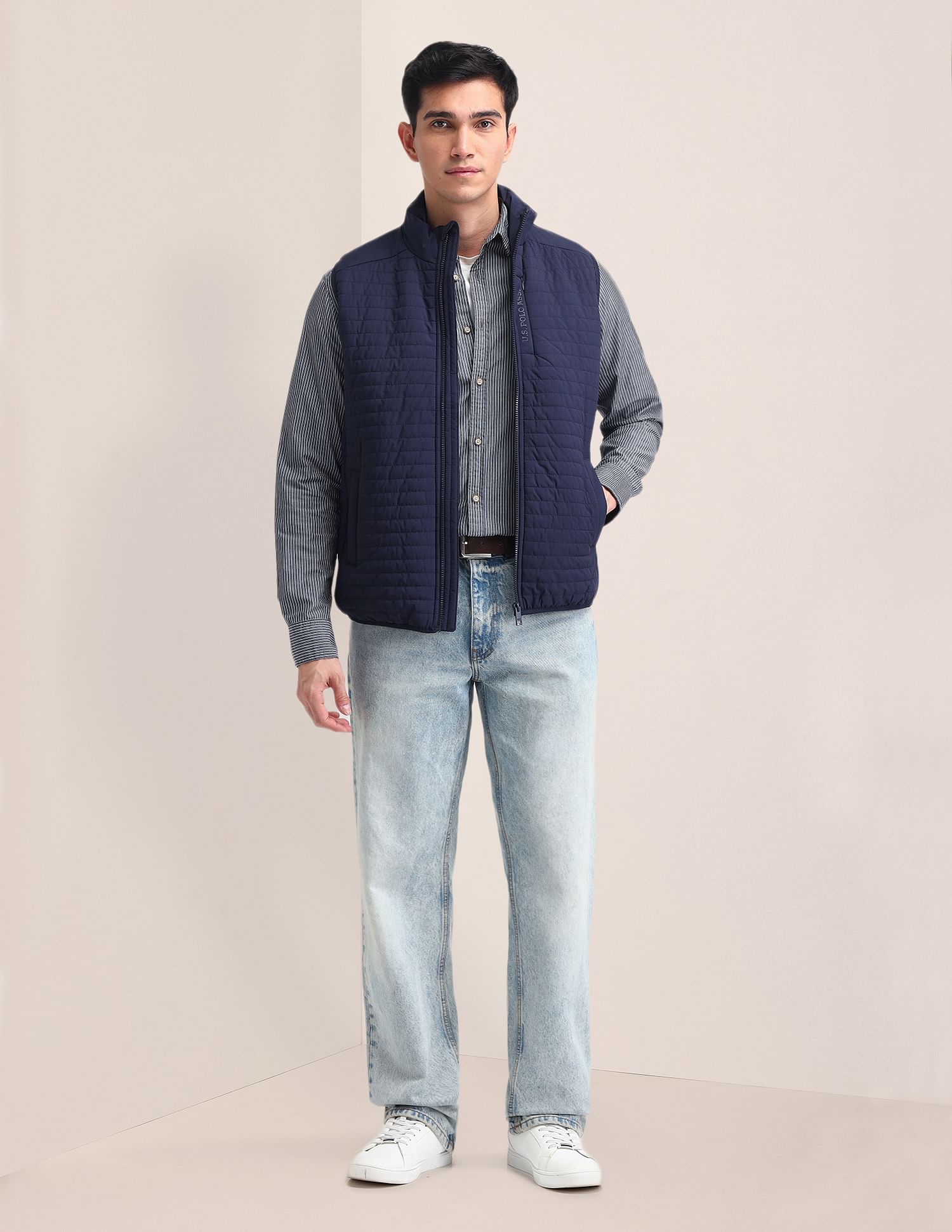 U.S. Polo Assn. Solid High Neck Puffer Jacket