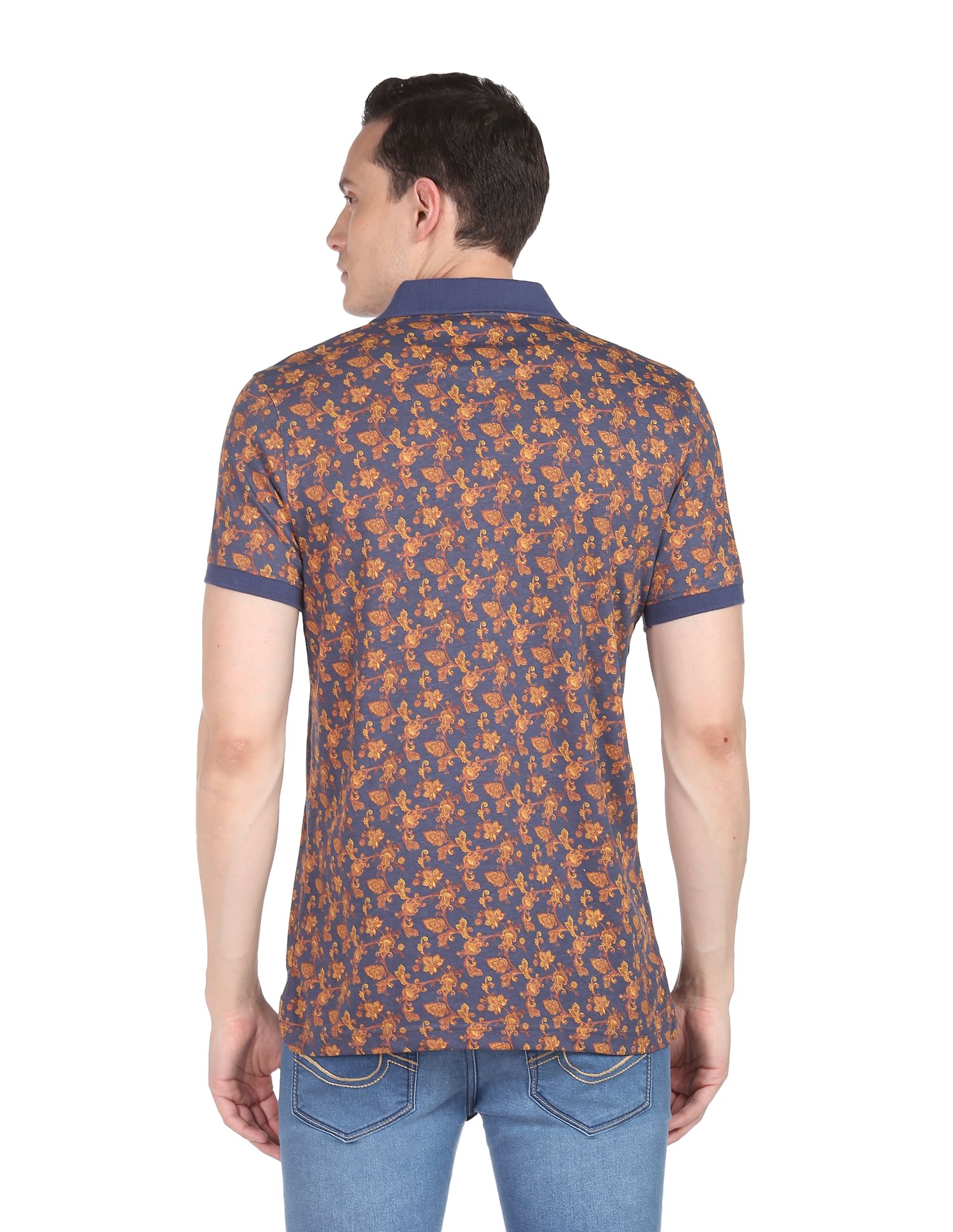 AD by Arvind Modern All Over Print Polo Shirt
