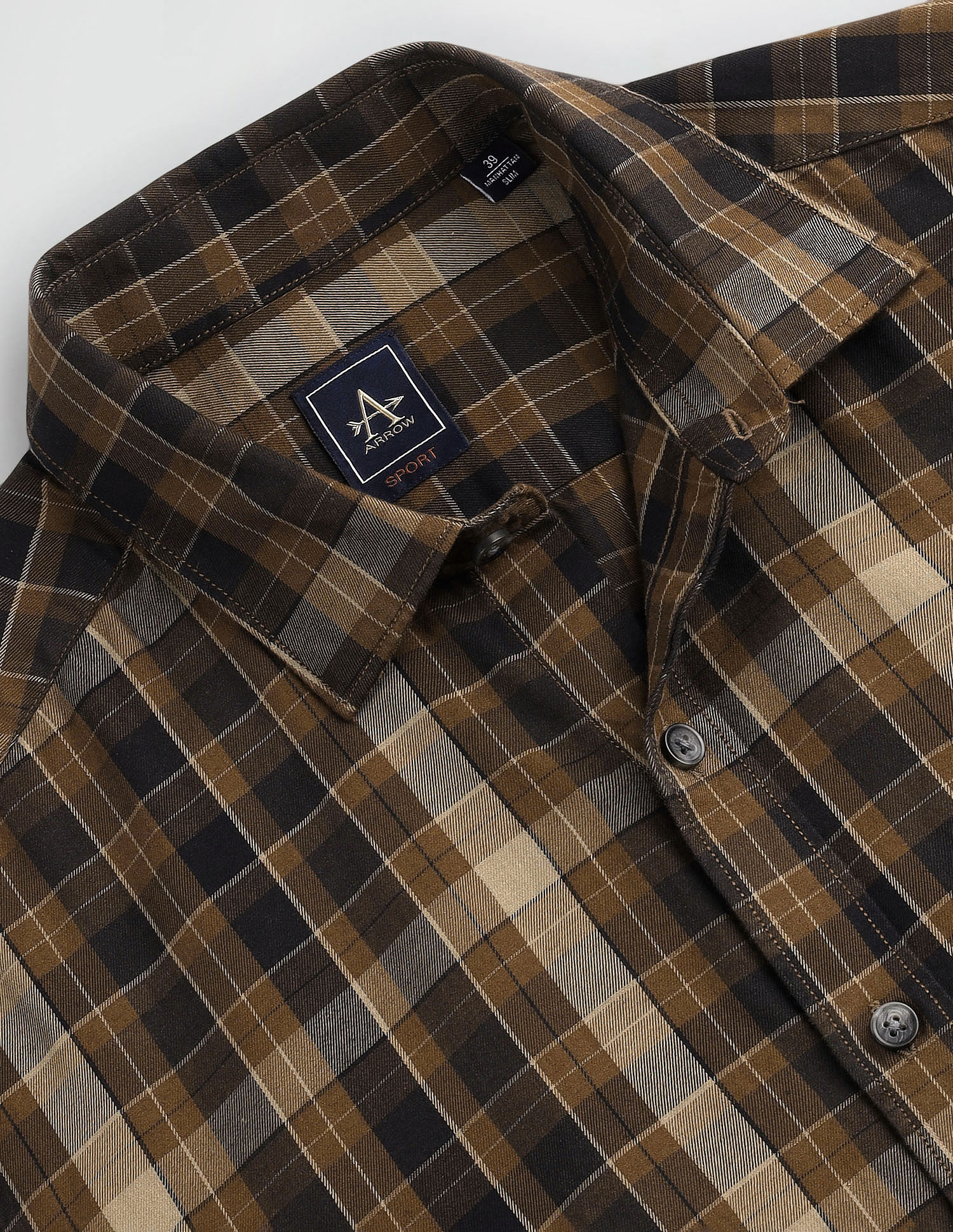 Arrow Sports Manhattan Slim Fit Plaid Shirt