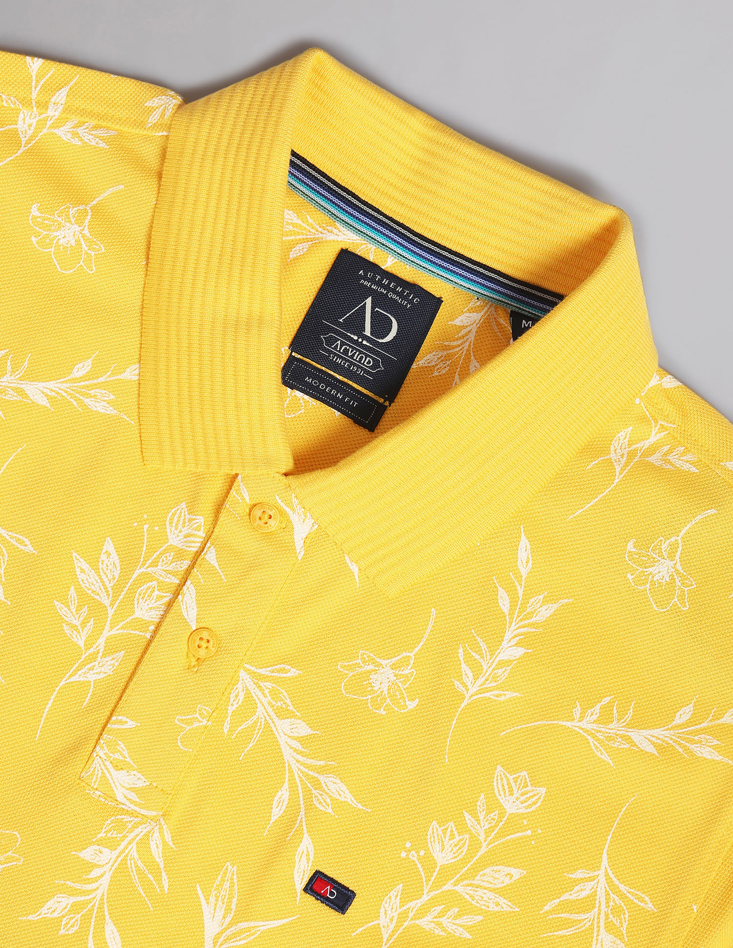 AD by Arvind Real Deal Tropical Print Polo Shirt