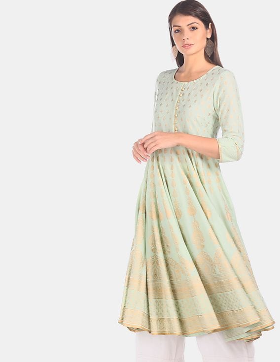 round neck anarkali