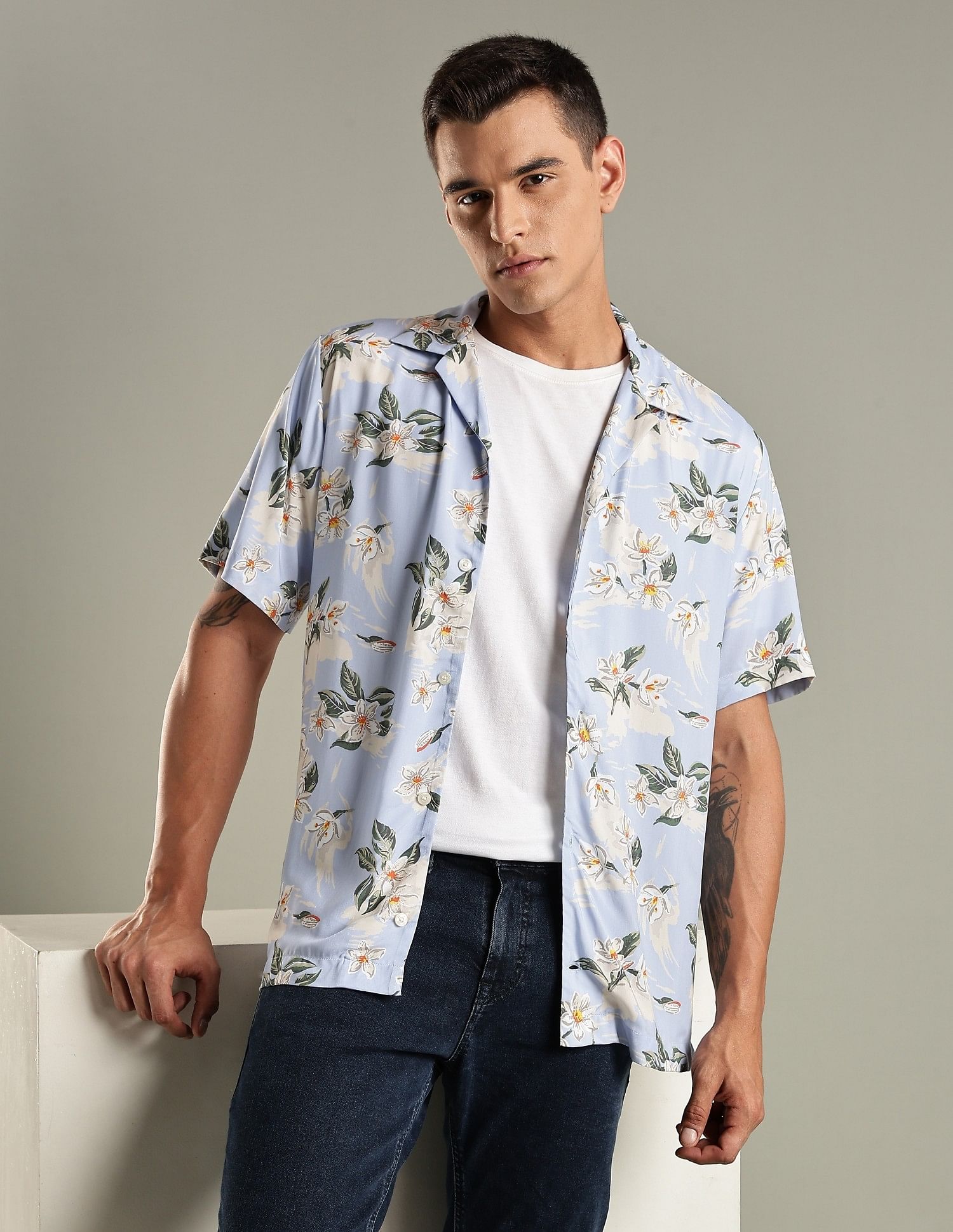 Tommy Hilfiger Printed Regular Fit Viscose Shirt