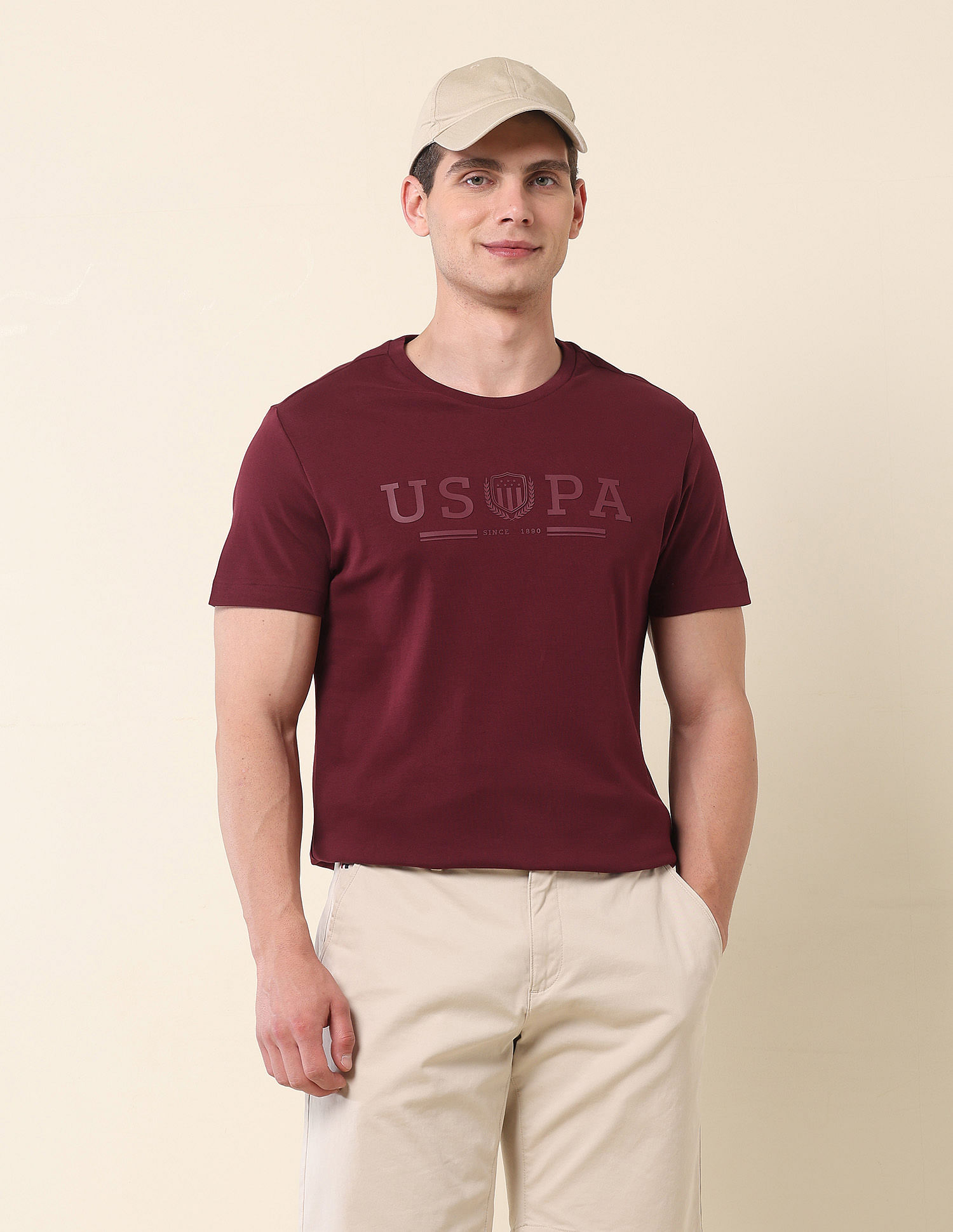 U.S. Polo Assn. Brand Embroidered Gold Cup T-Shirt