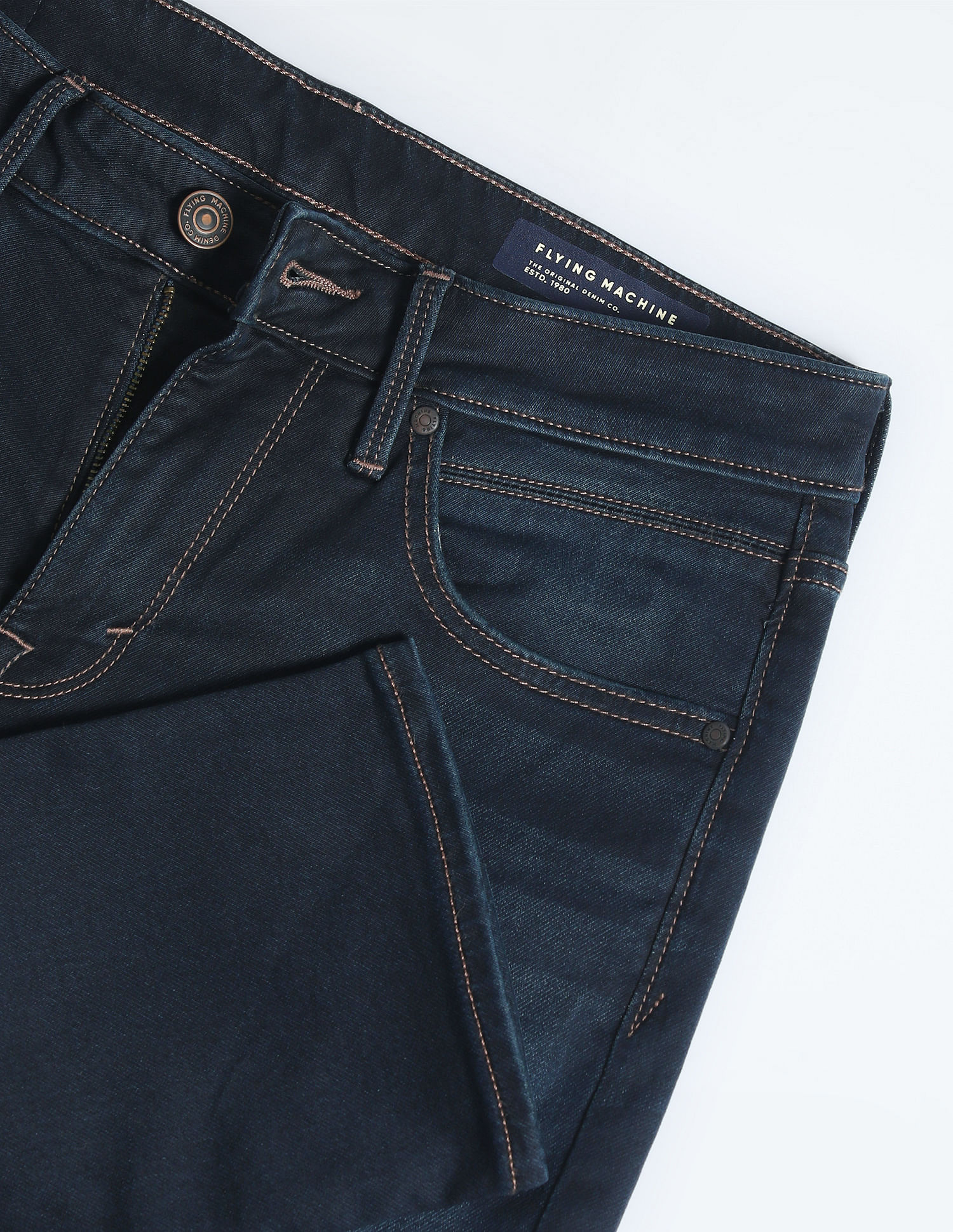 Flying Machine Slash Slim Tapered Fit Dark Wash Jeans