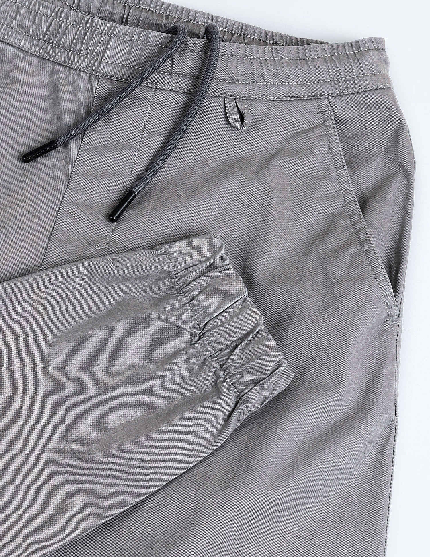 Flying Machine Drawstring Waist Solid Trousers
