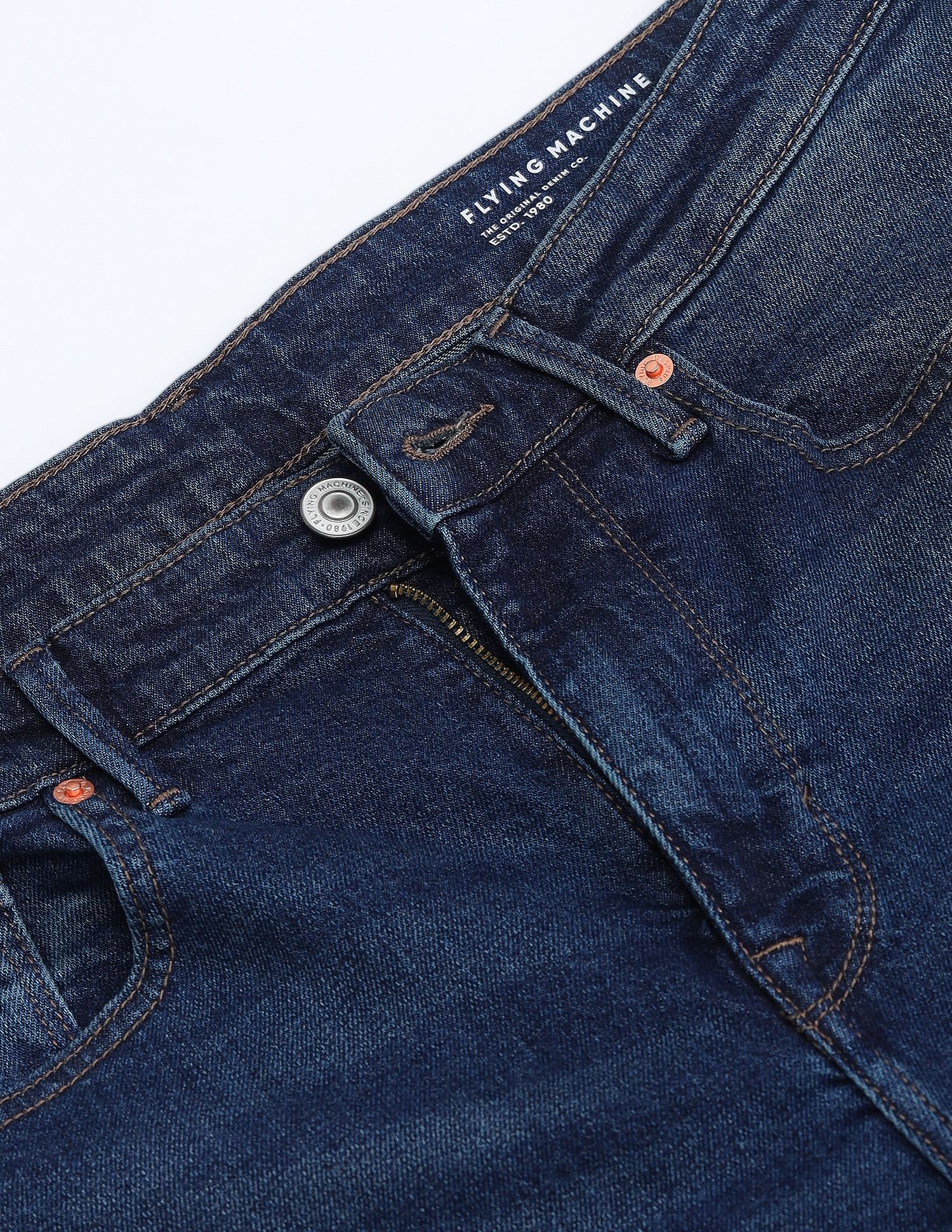 Flying Machine Slash Slim Tapered Fit Jeans