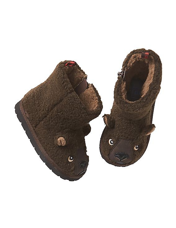 Buy GAP Girls Brown Cozy Bear Booties NNNOW