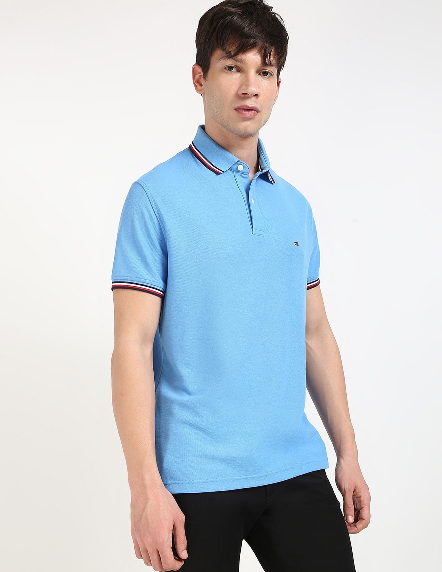 Tommy Hilfiger Solid Regular-Fit Cotton Polo Shirt