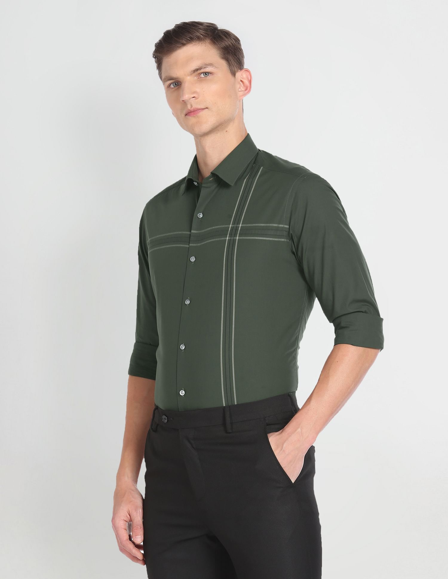 Arrow Striped Slim Fit Shirt