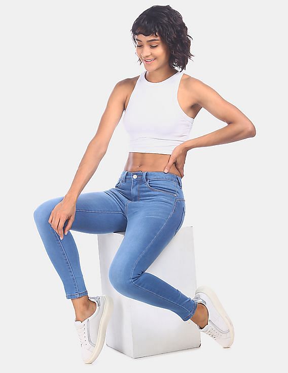 Flying Machine Women Twiggy Super Skinny Fit Mid Rise Jeans