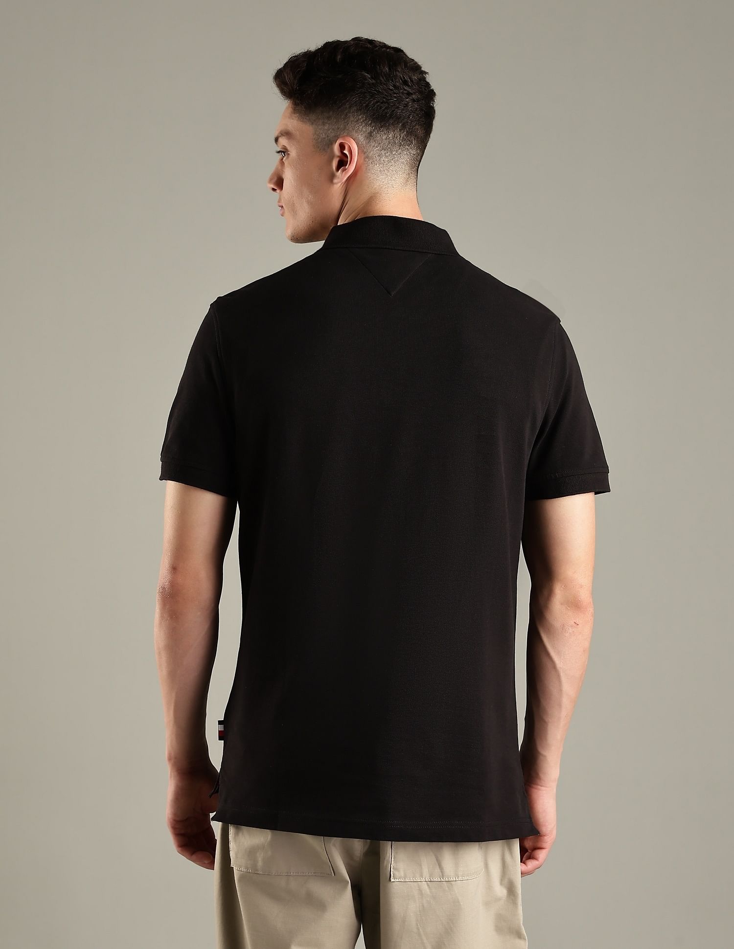 Tommy Hilfiger Solid Regular-Fit Cotton Polo Shirt
