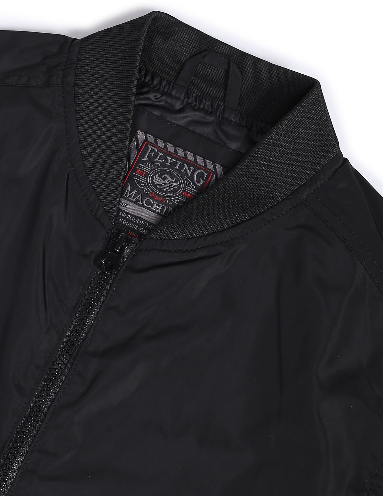 Flying Machine Stand Collar Solid Casual Jacket