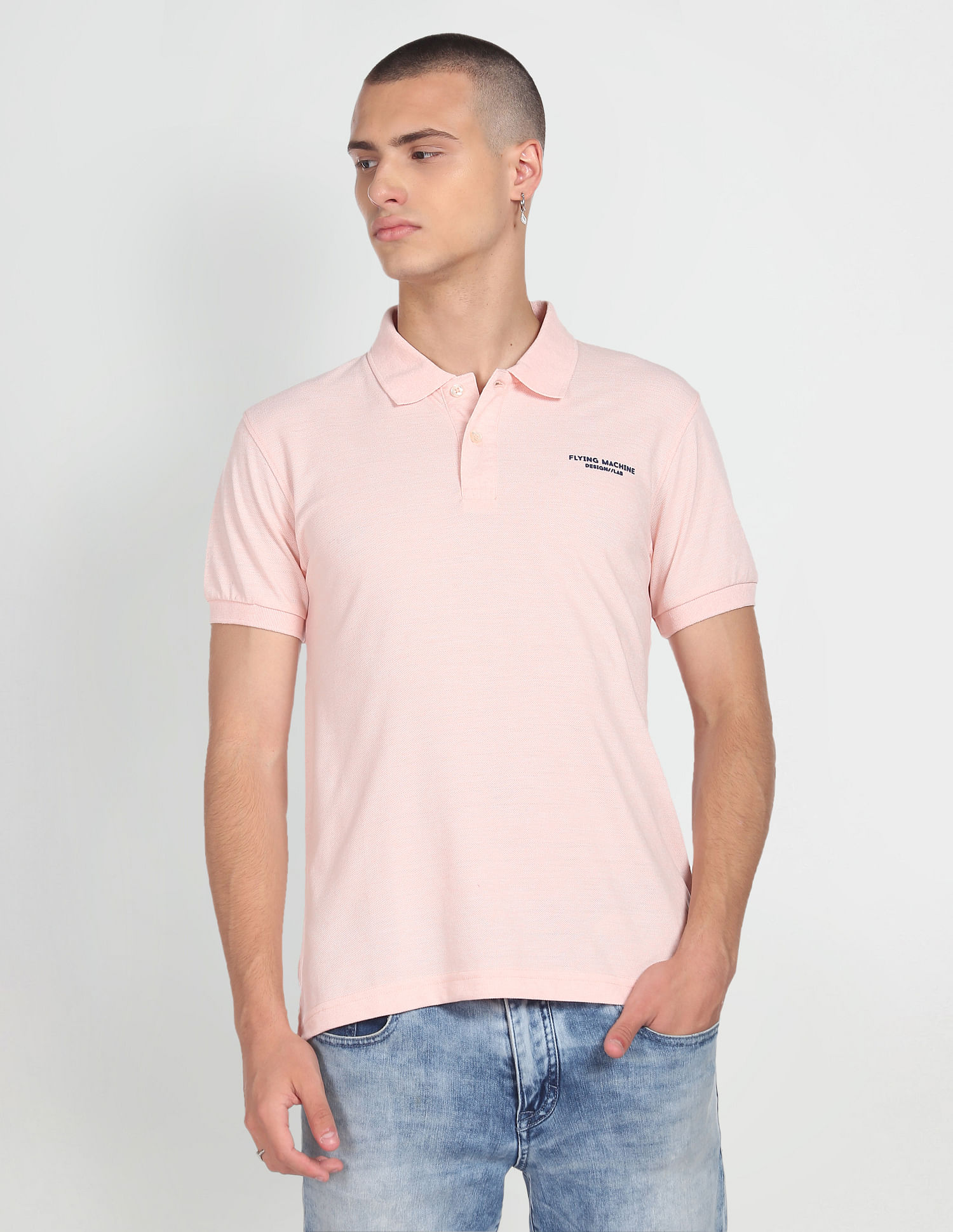 Flying Machine Solid Pique Polo Shirt