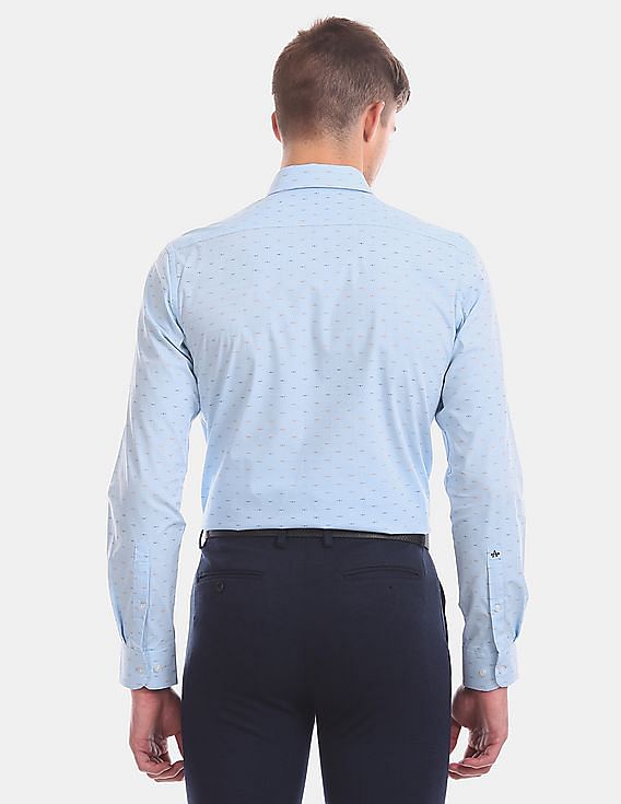 Arrow Slim Fit Patterned Stretchable Formal Shirt
