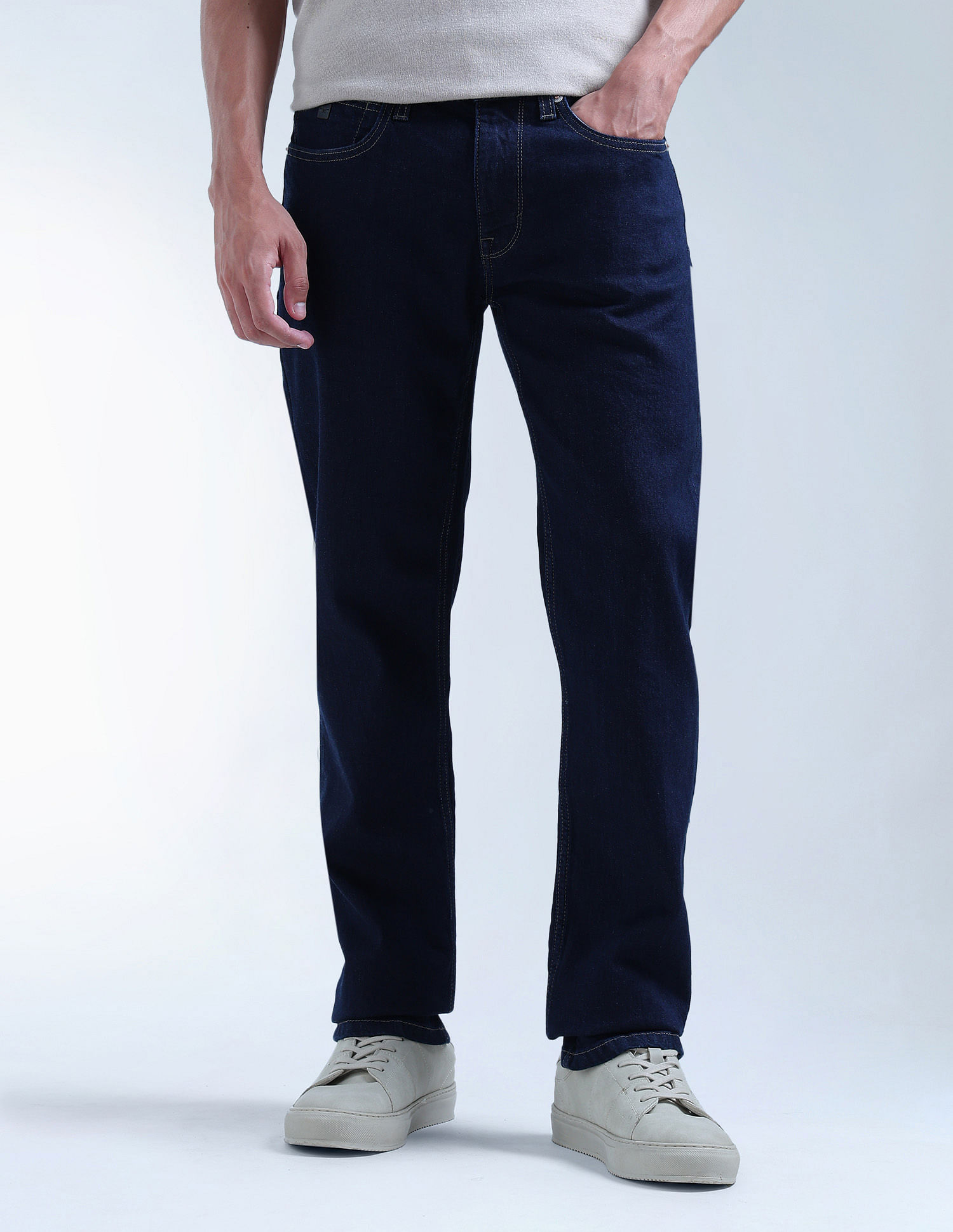 Flying Machine Freddie Slim Straight Fit Mid Rise Jeans