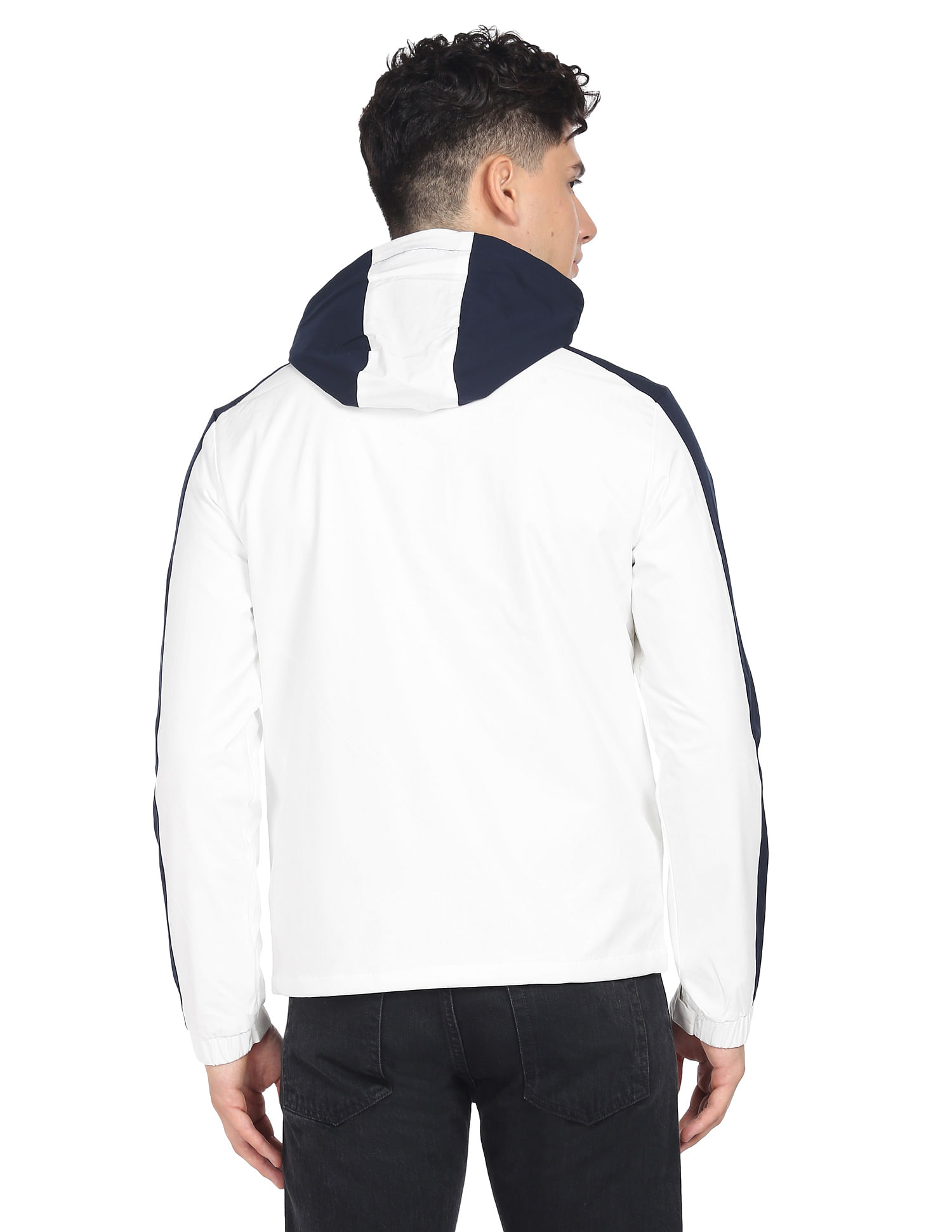 Arrow Sports Hooded Colour Block Jacket
