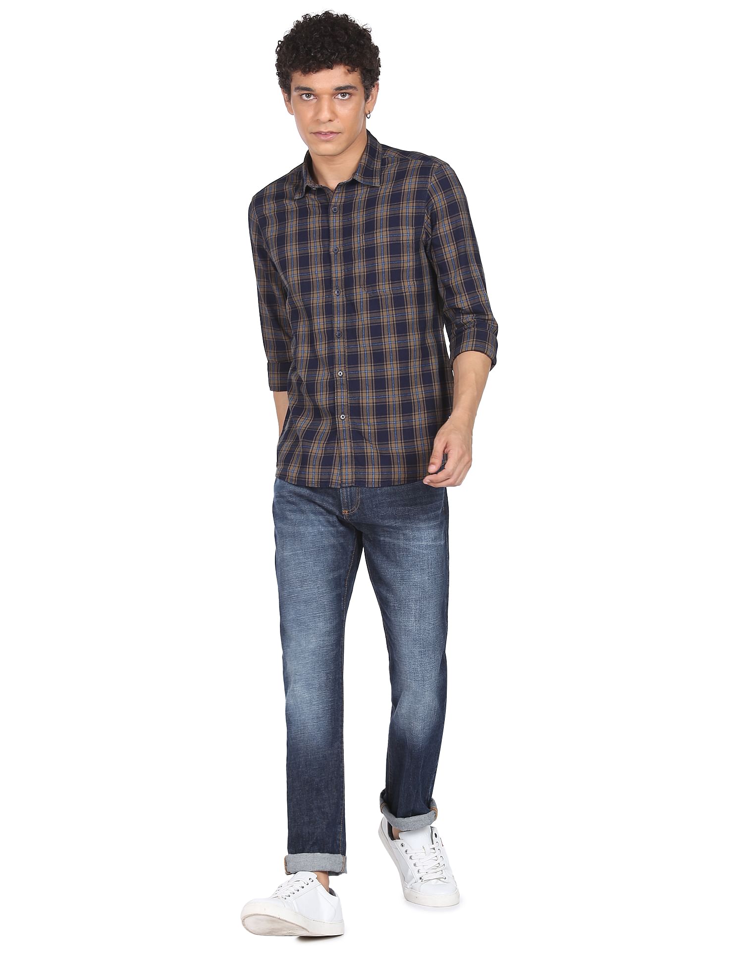 Flying Machine Tartan Check Pure Cotton Shirt