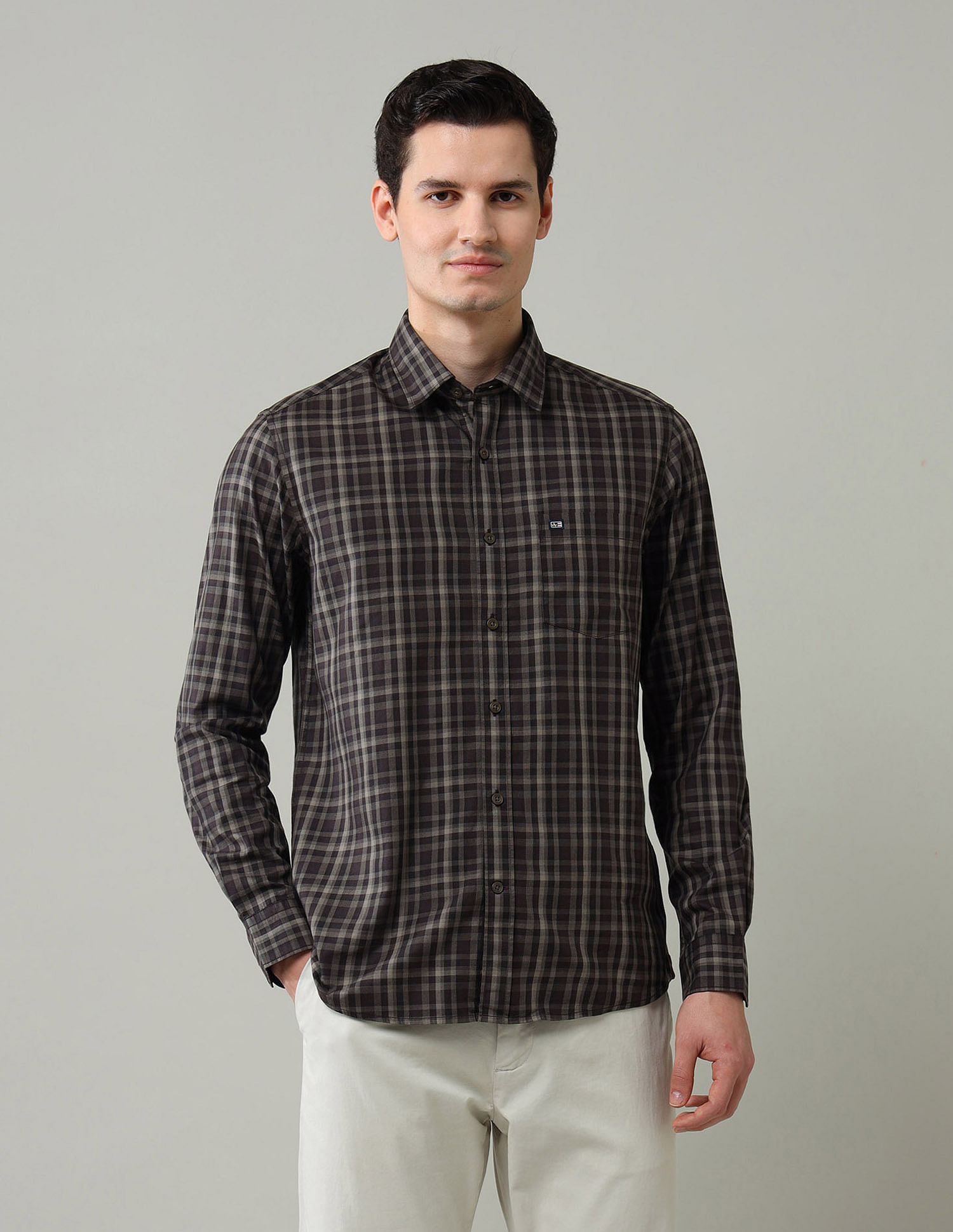 Arrow Sport Tartan Checked Slim Fit Shirt