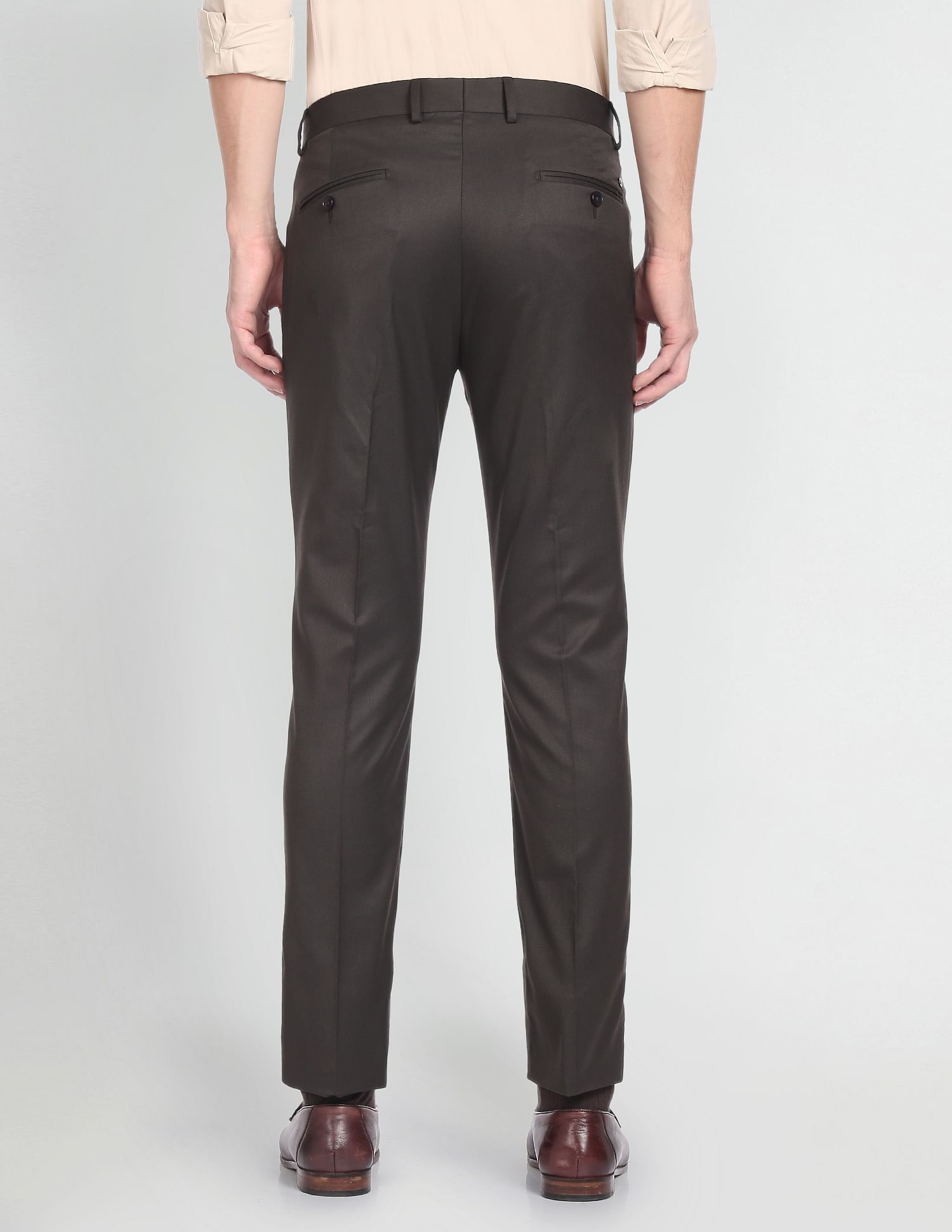 Arrow Solid Dobby Formal Trousers