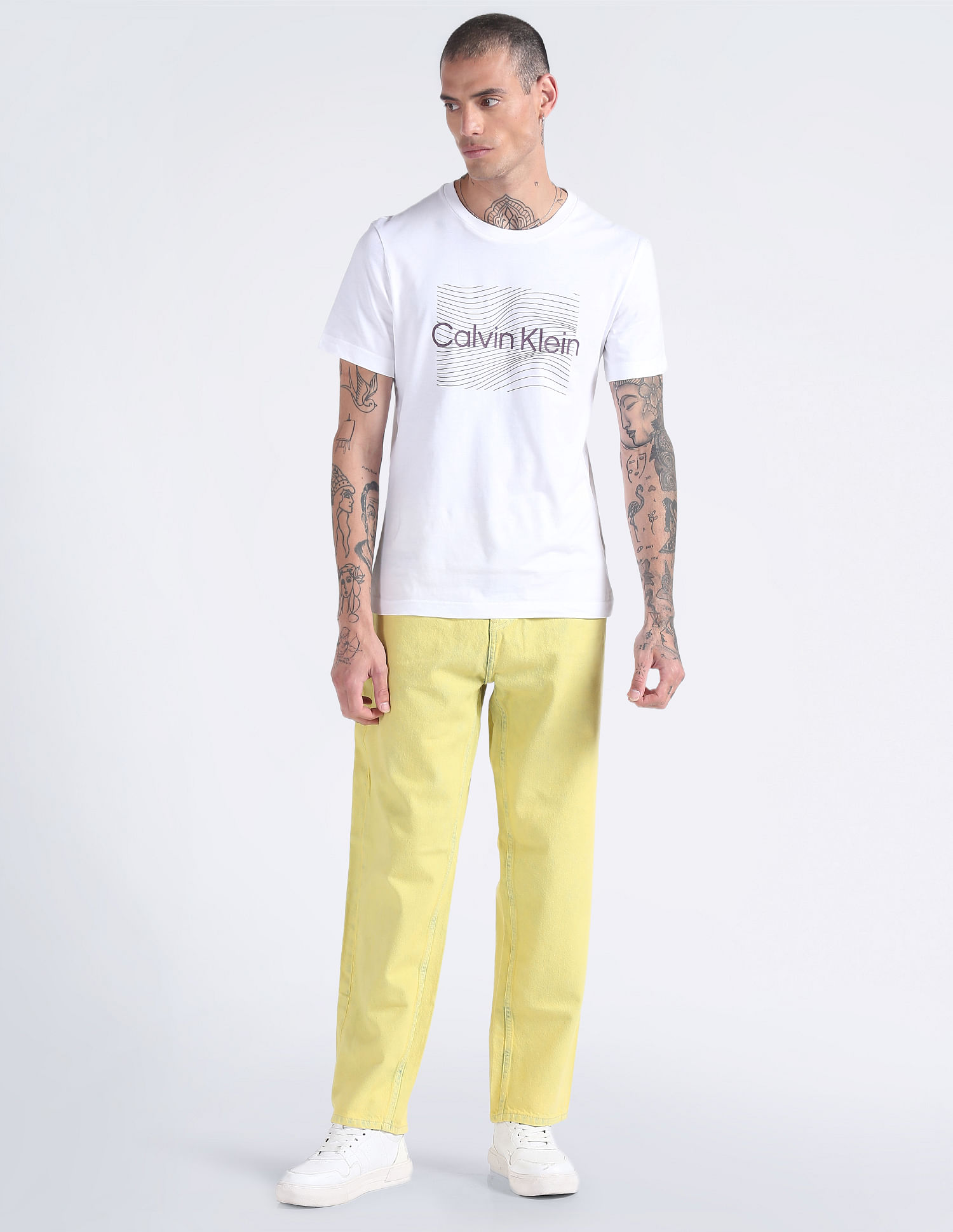 Calvin klein yellow pants best sale