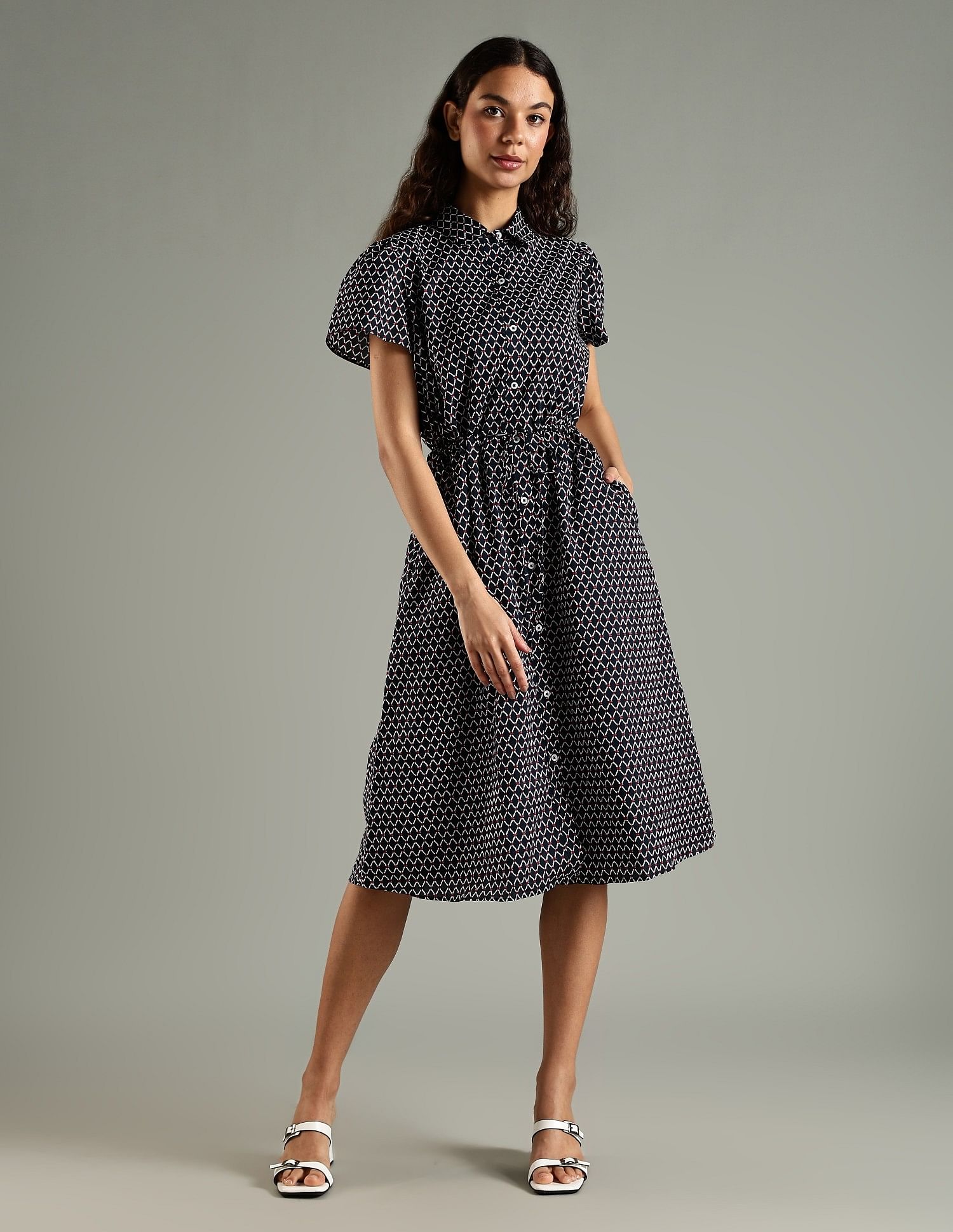 Tommy Hilfiger Cotton Spread Collar Shirt Dress