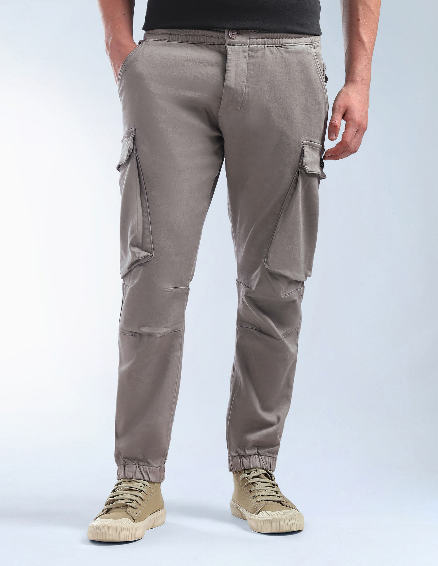Flying Machine Solid Relaxed Fit Knitted Joggers