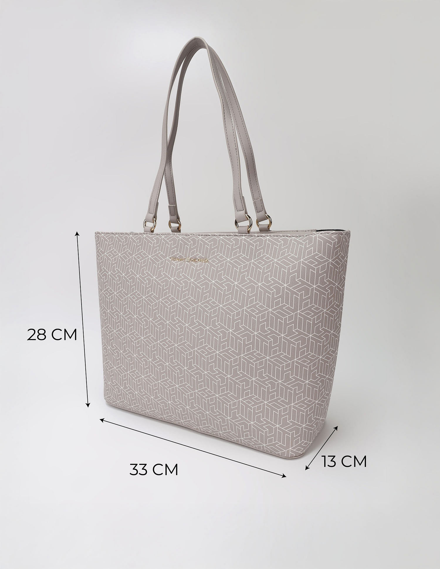 Tommy Hilfiger Logo Brown Pu Tote Bag