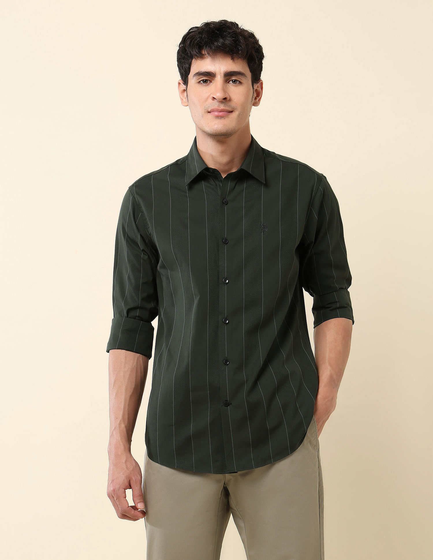 U.S. Polo Assn. Vertical Striped Pure Cotton Shirt