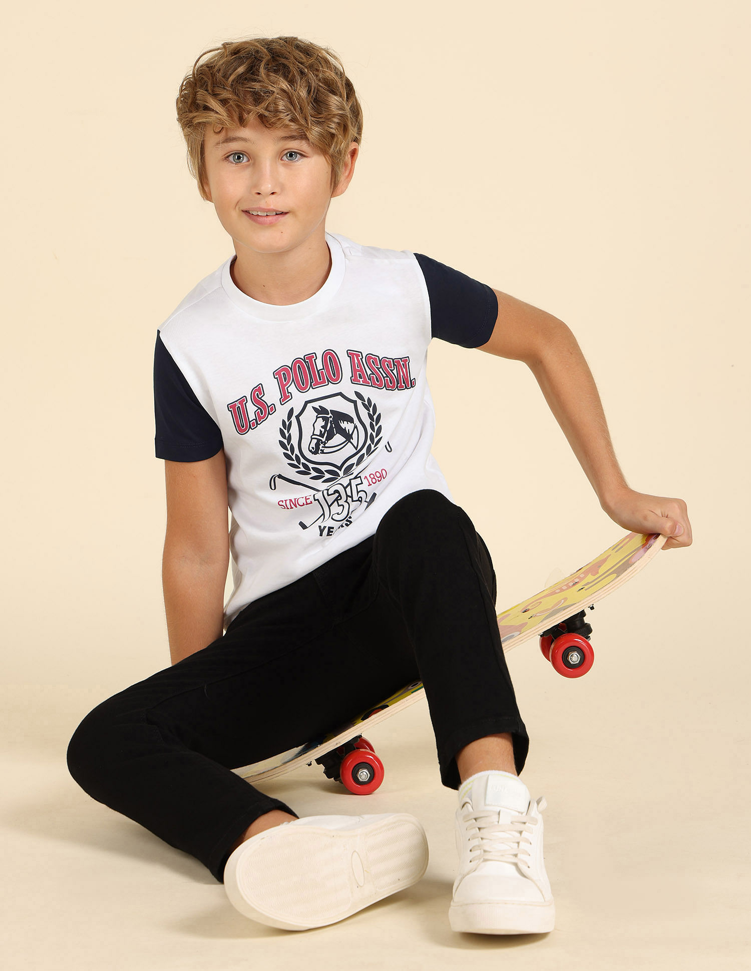 U.S. Polo Assn. Kids Boys Pure Cotton Regular Fit T-Shirt