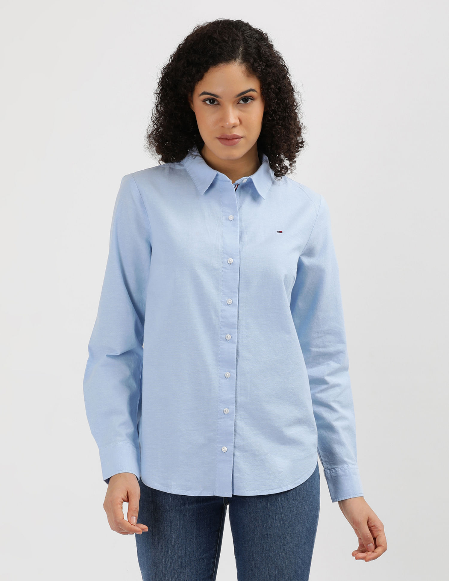 Tommy Hilfiger Solid Oxford Relaxed Fit Shirt