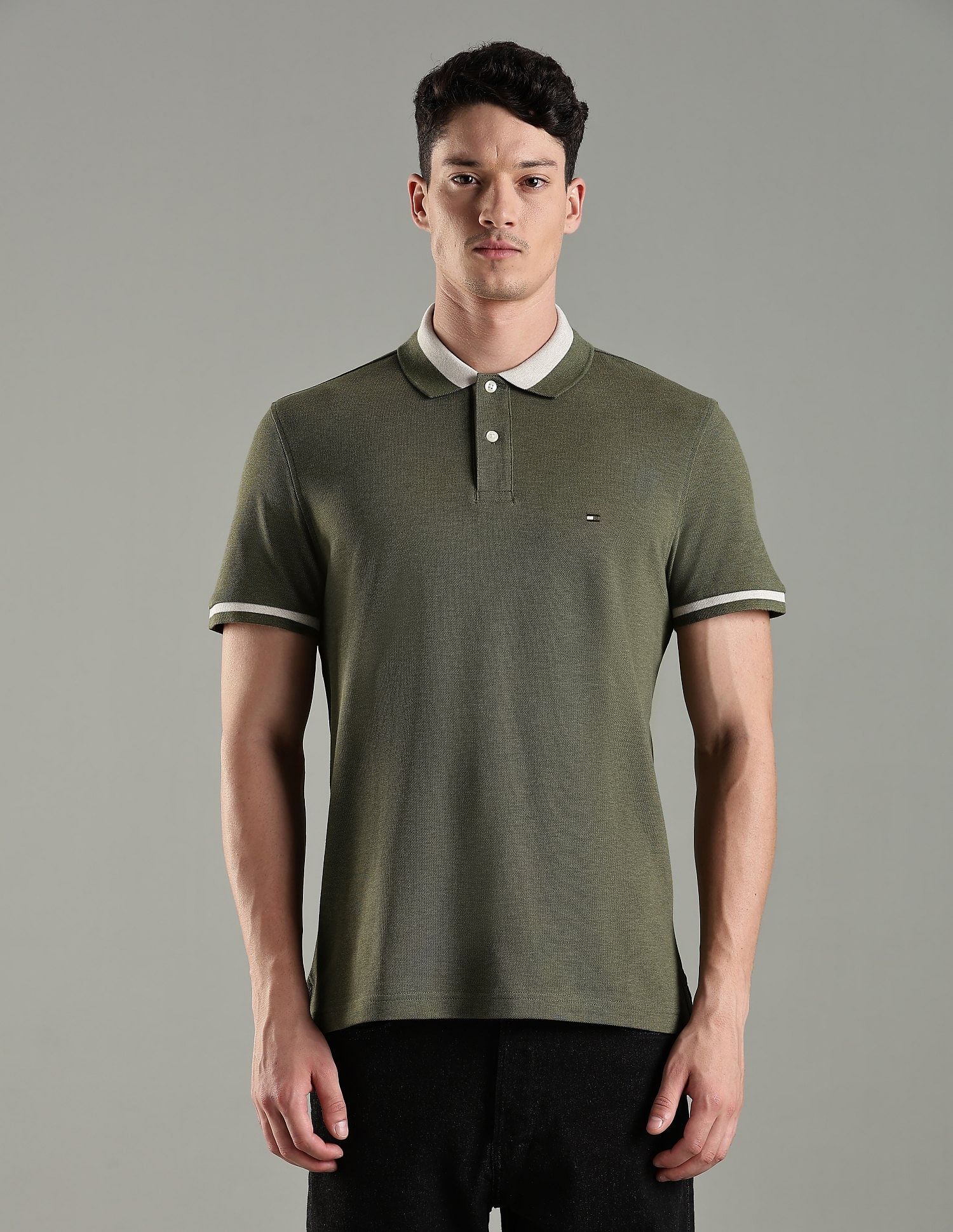 Tommy Hilfiger Printed Regular Fit Cotton Polo T-Shirt