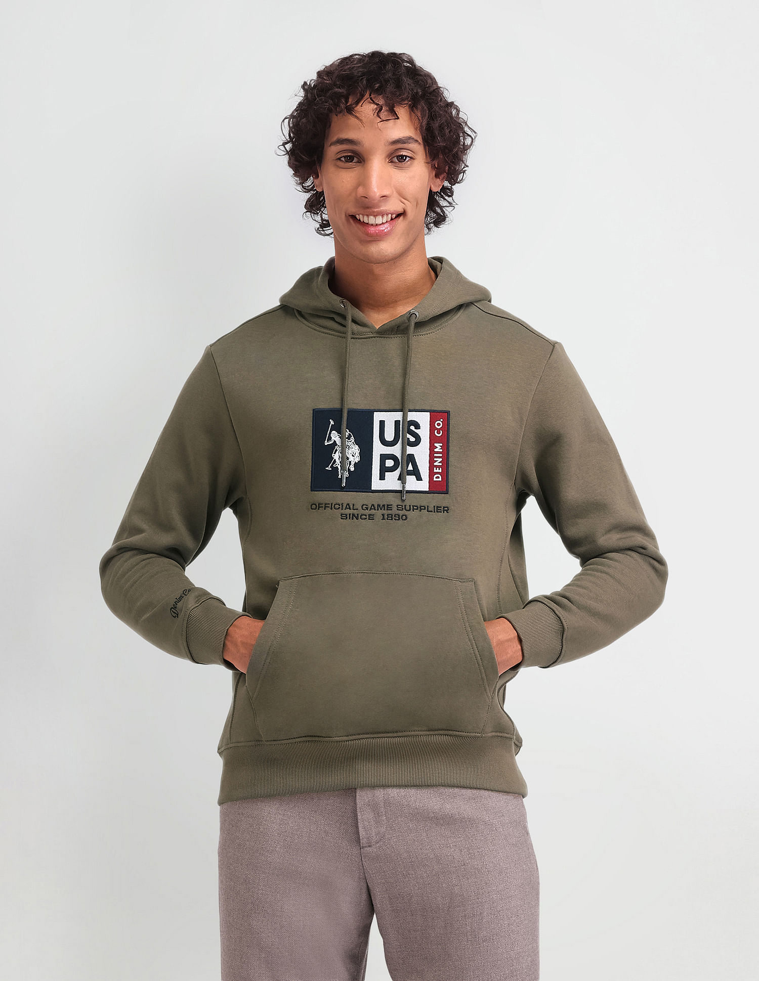 U.S. Polo Assn. Denim Co. Brand Printed Hooded Sweatshirt