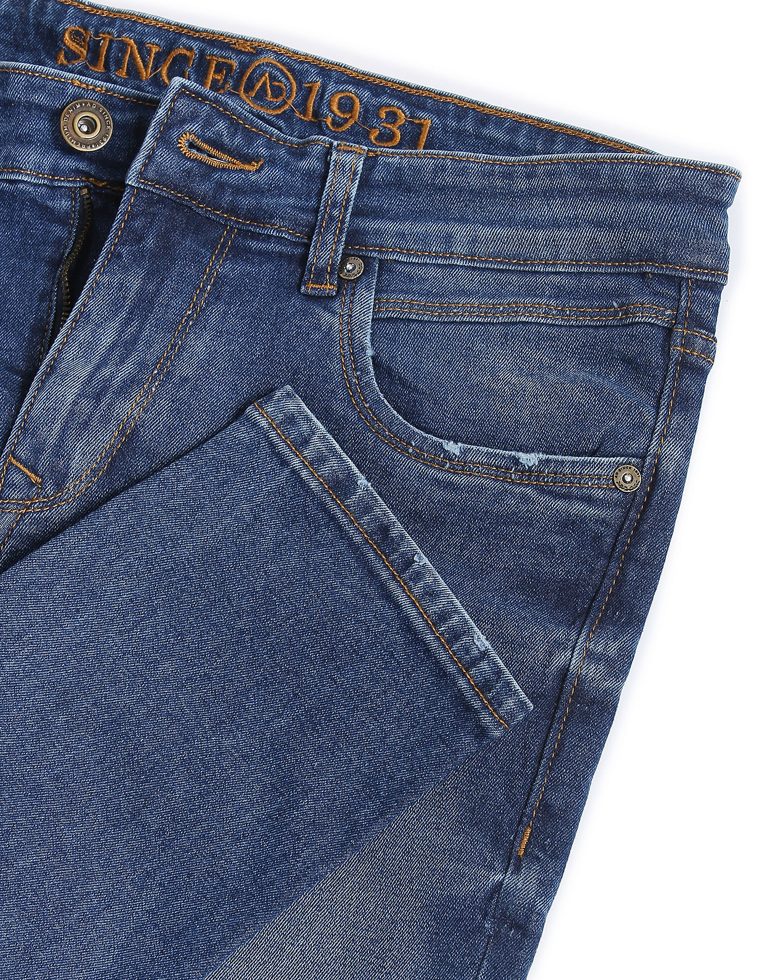AD by Arvind Stone Wash Skinny Fit Stretch Jeans