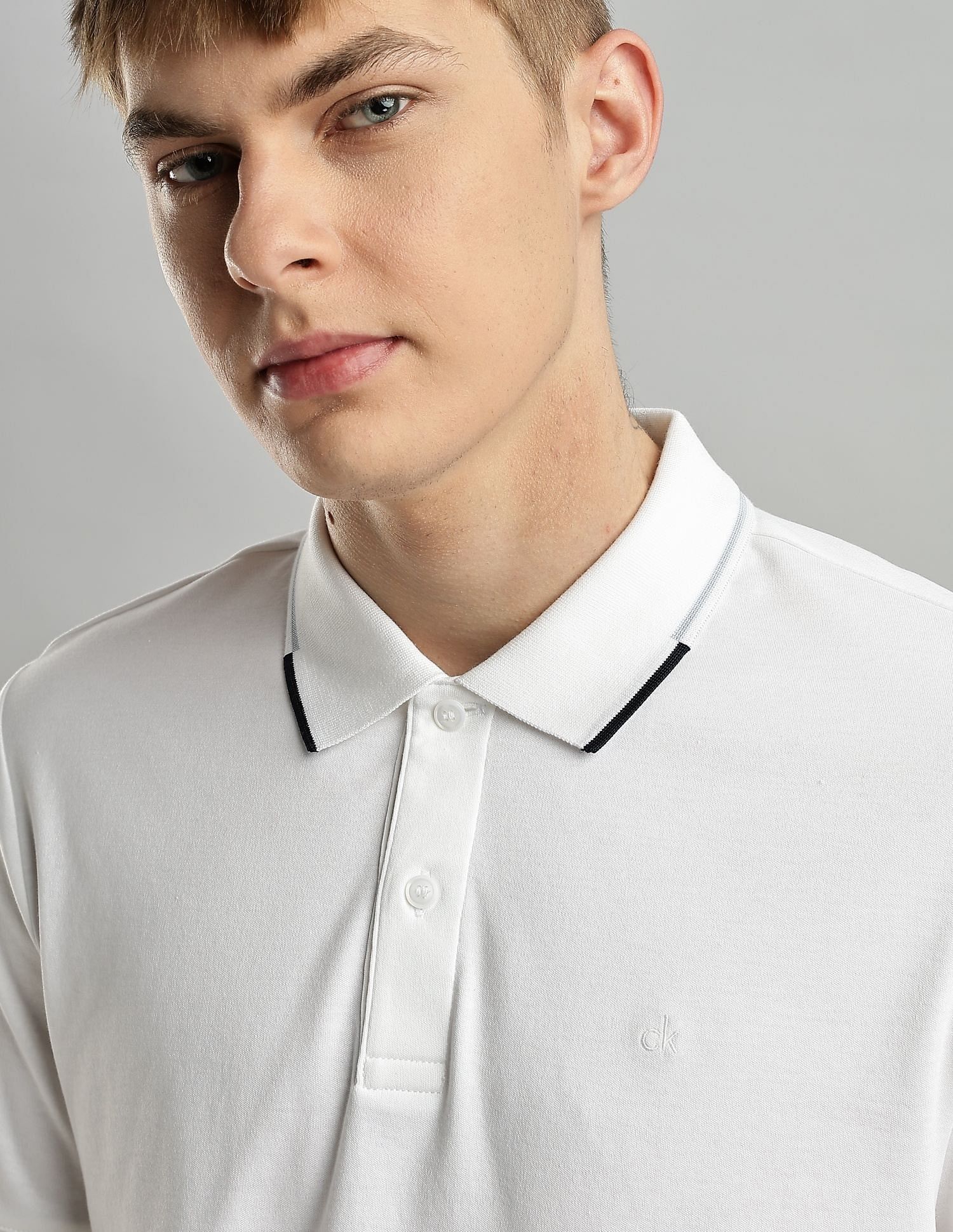 Calvin Klein Jeans Solid Slim Fit Cotton Polo Shirt